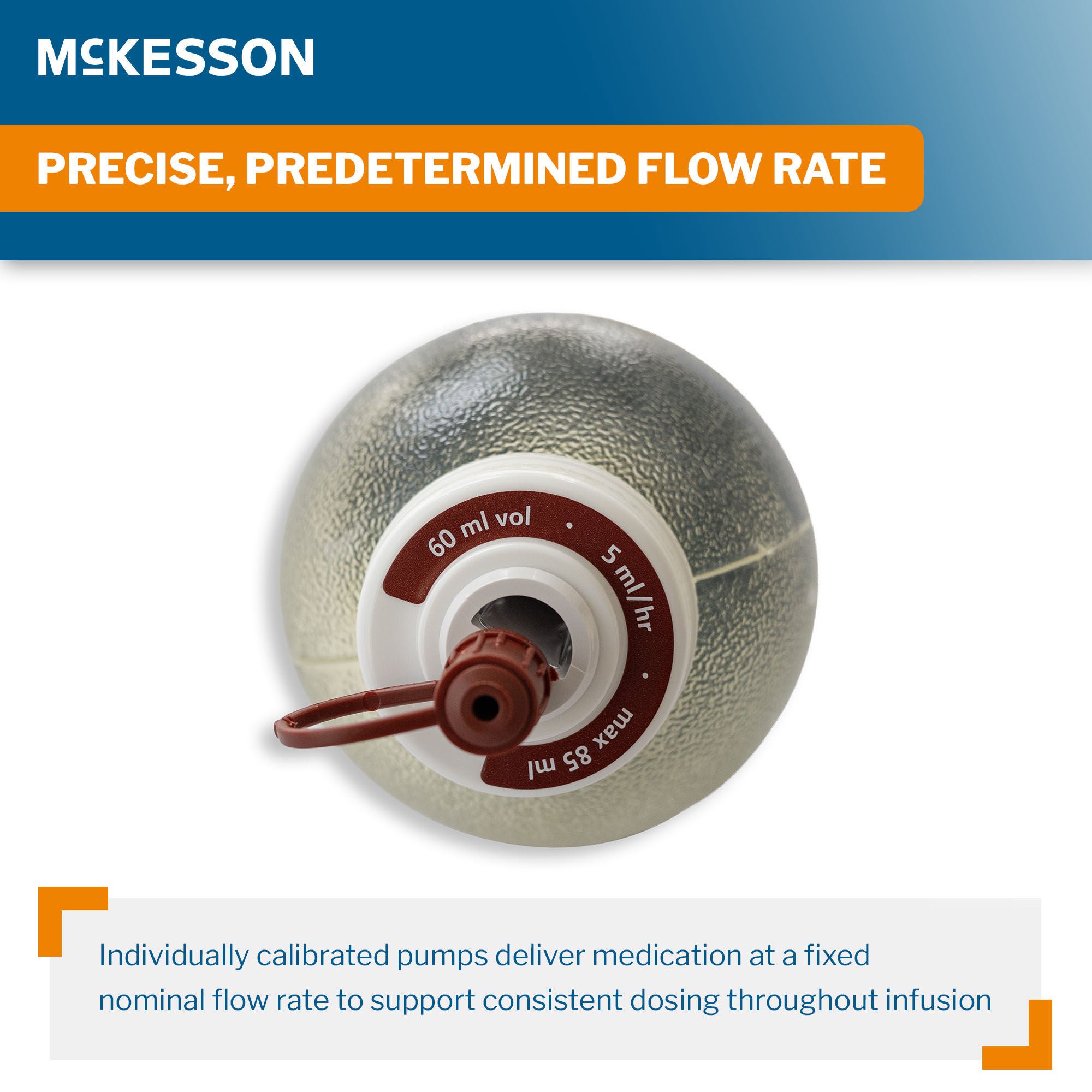 McKesson Brand - 16-EP605 Elastomeric Pump McKesson 60 mL Volume 5 mL / Hr. Flow Rate