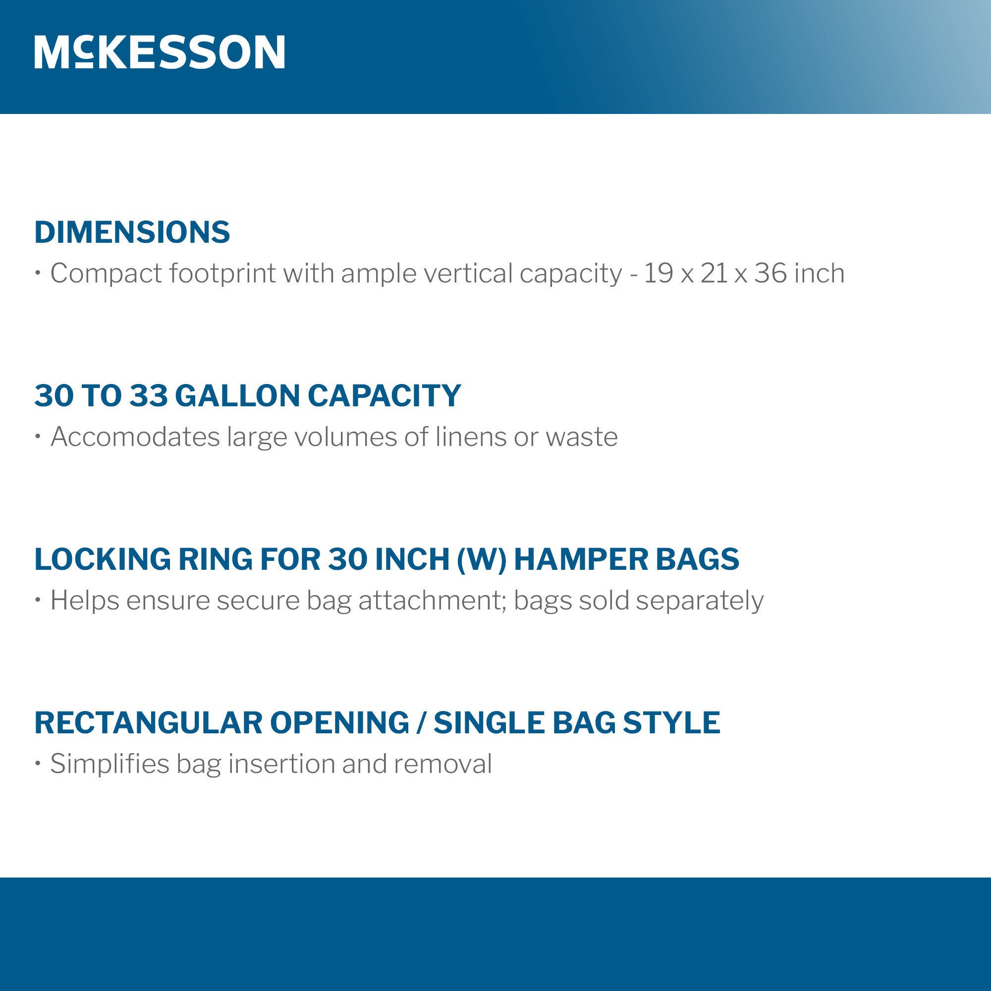 McKesson Brand - 03-159000A McKesson Hamper Stand with Foot Pedal & Self-Closing Lid