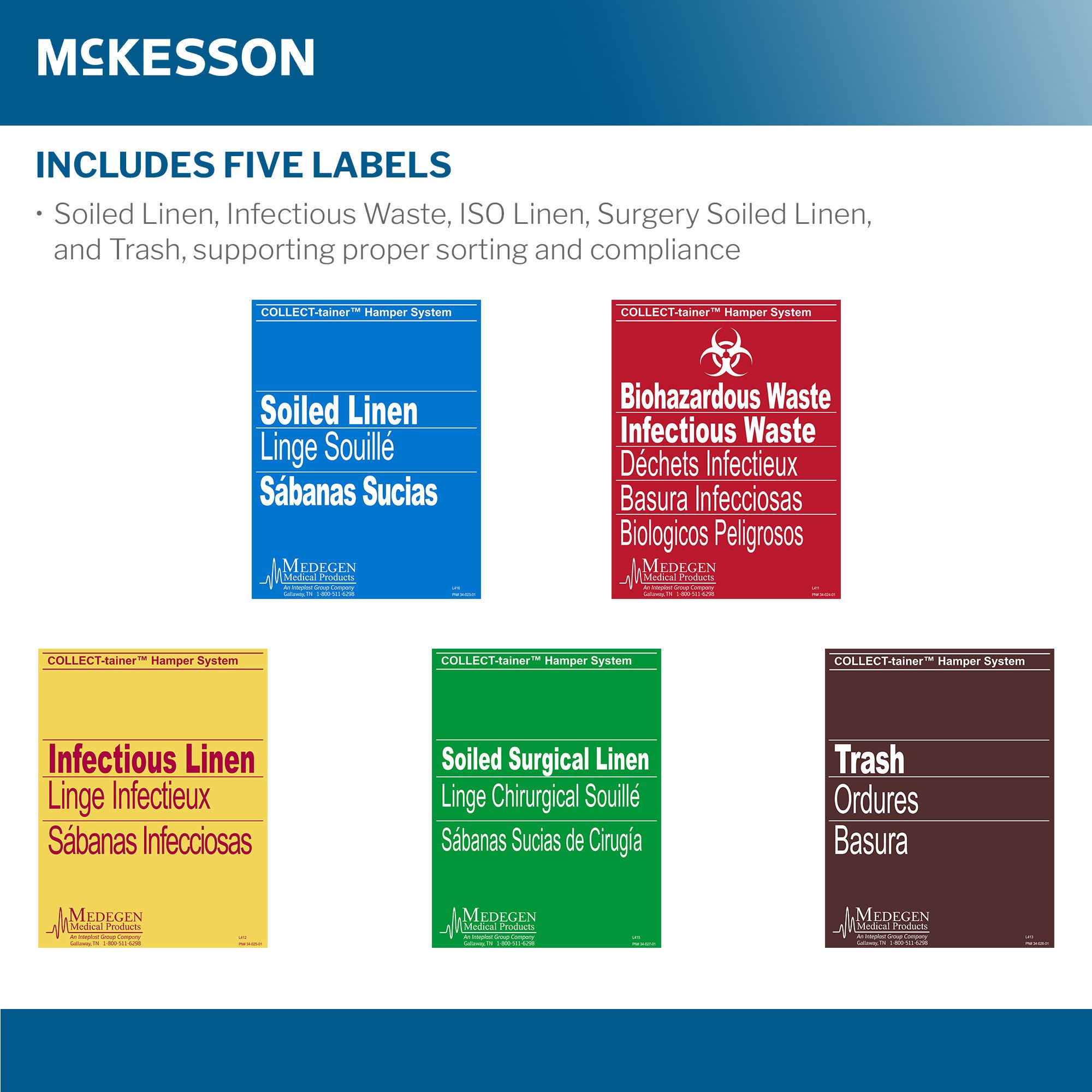 McKesson Brand - 03-159000A McKesson Hamper Stand with Foot Pedal & Self-Closing Lid