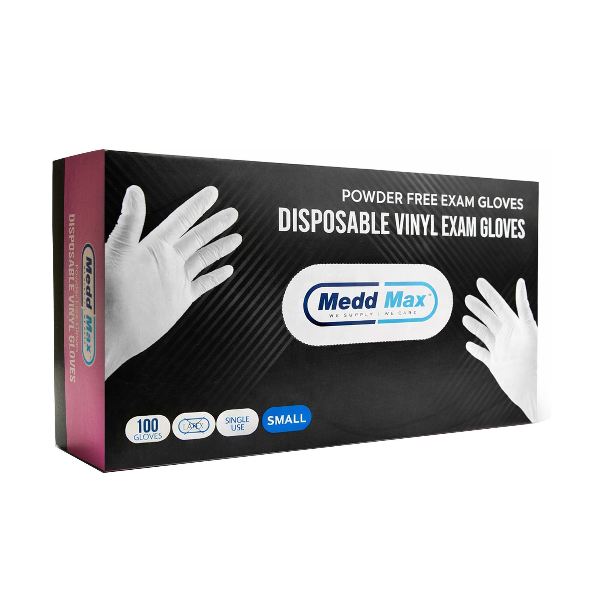 Medd Max LLC - 810028474093 Exam Glove Medd Max™ Small 1000 per Case NonSterile Vinyl Standard Cuff Length Smooth Clear Not Rated