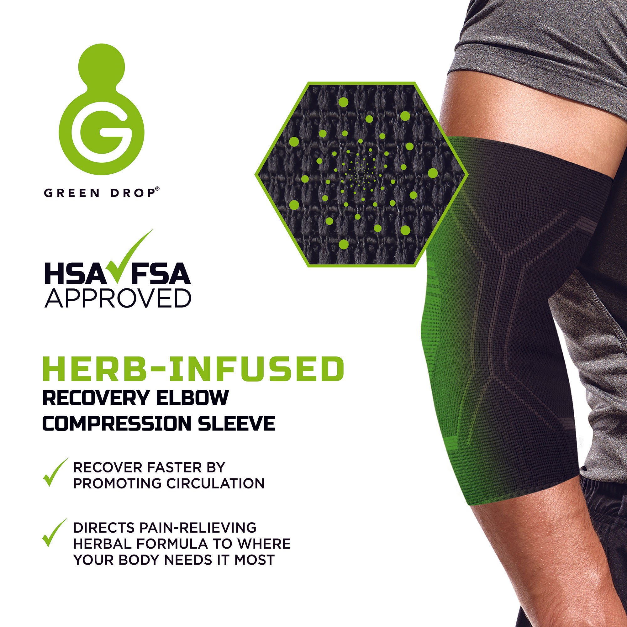 Green Drop Compression LLC - ELB-1451 Green Drop Compression Elbow & Calf Sleeve Large/ X-Large