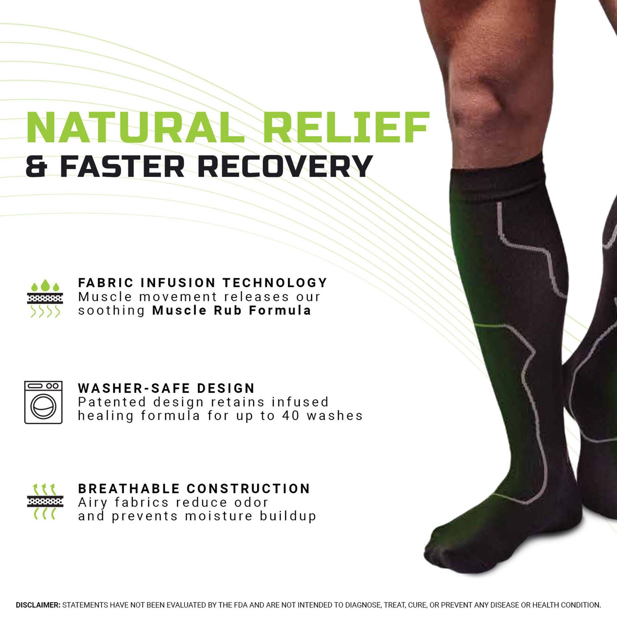 Green Drop Compression LLC - SOX-1454 Green Drop Compression Knee High Socks Small/ Medium
