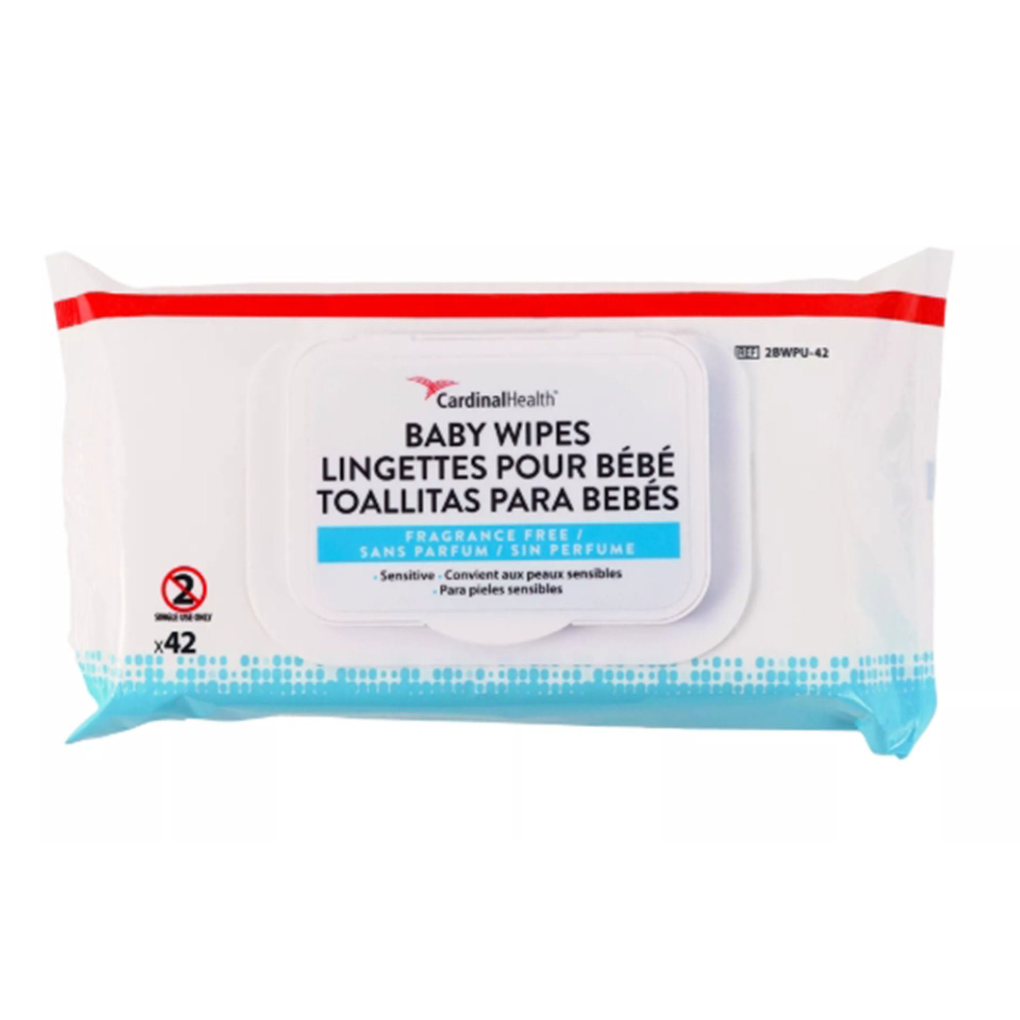 Cardinal - 2BWPU-42 Baby Wipe Cardinal Health™ Sensitive Soft Pack Unscented 42 Count
