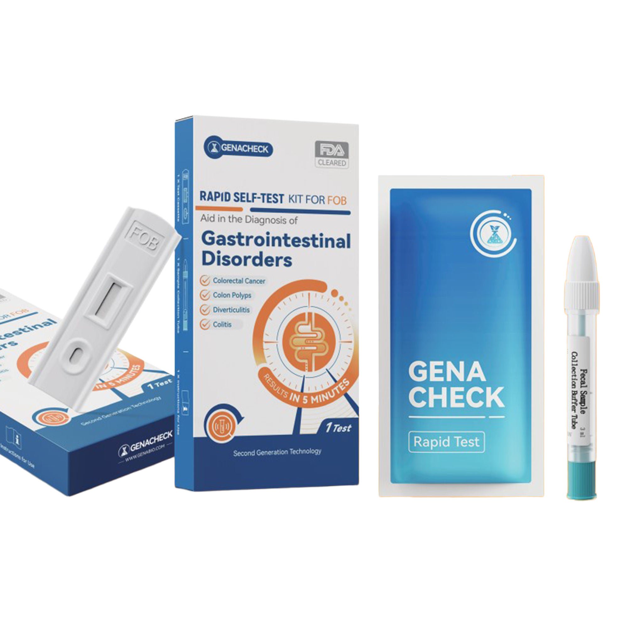 Genabio Diagnostics Inc - RA9-E01701 GenaCheck® Rapid Self-Test Kit for Fecal Occult Blood – Early Cancer Screening