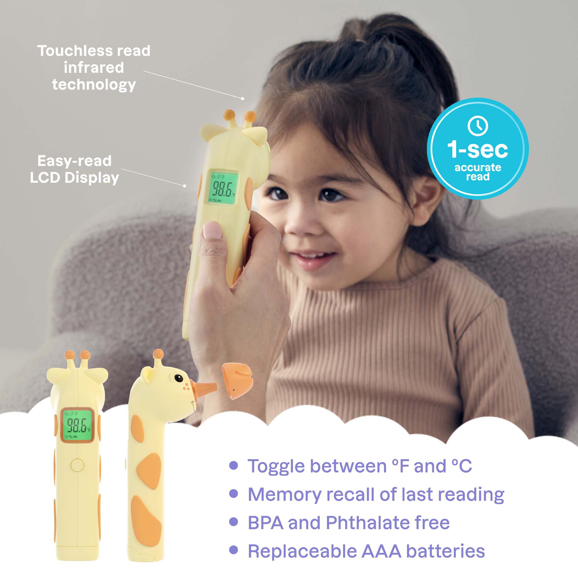 Playhouse MD 1051 - Playhouse MD Fever Buddy™ Infrared Thermometer for Small Children - 1/Each, 12/Case