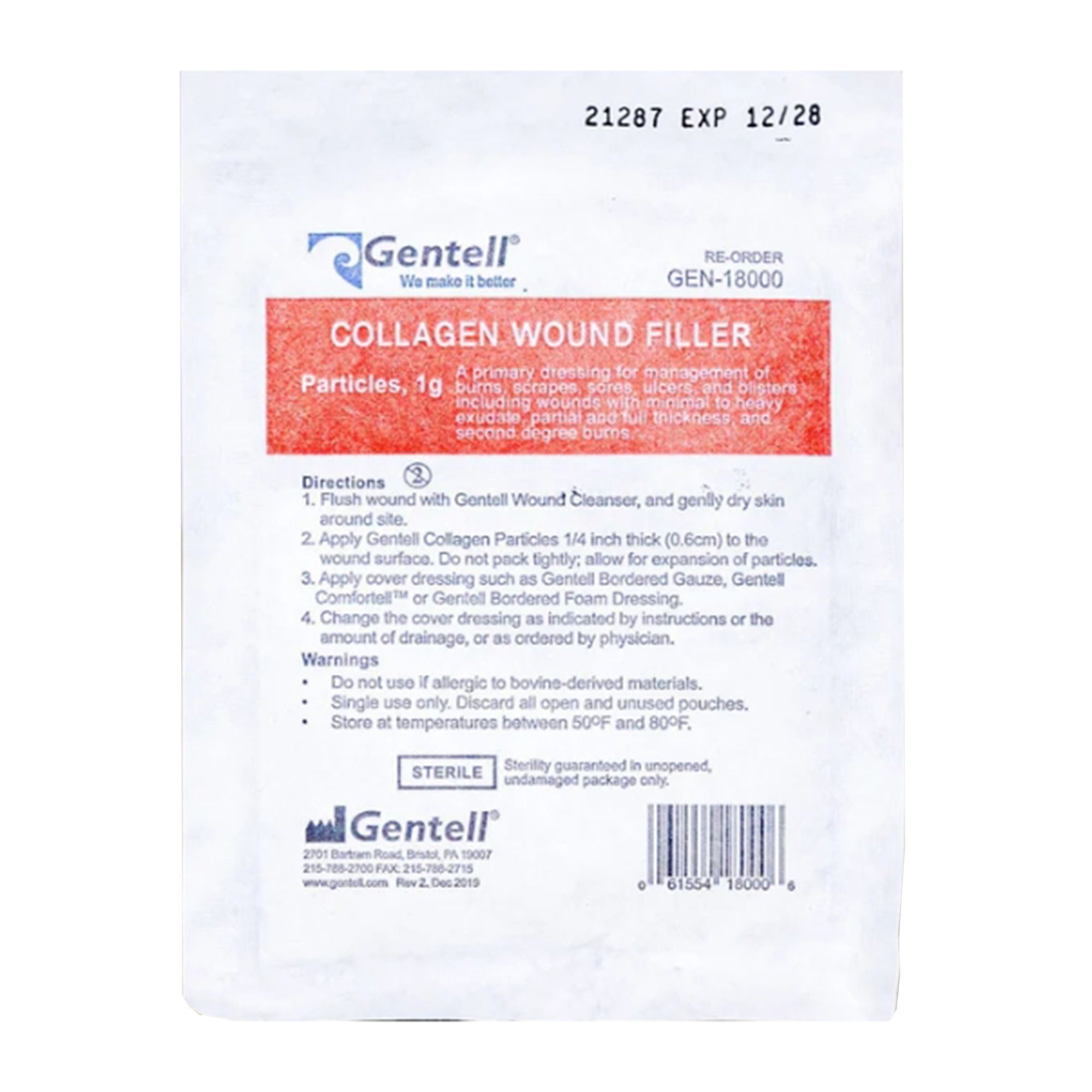 Gentell - GEN-18000 Collagen Particles Gentell® Sterile 1 Gram