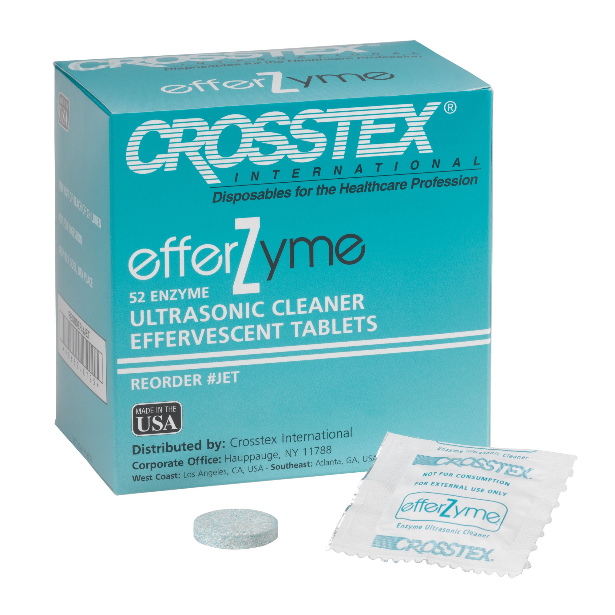 Crosstex - JET Ultrasonic / Enzymatic Solution EfferZyme™ Tablet 52 Tablets Box Mint Scent