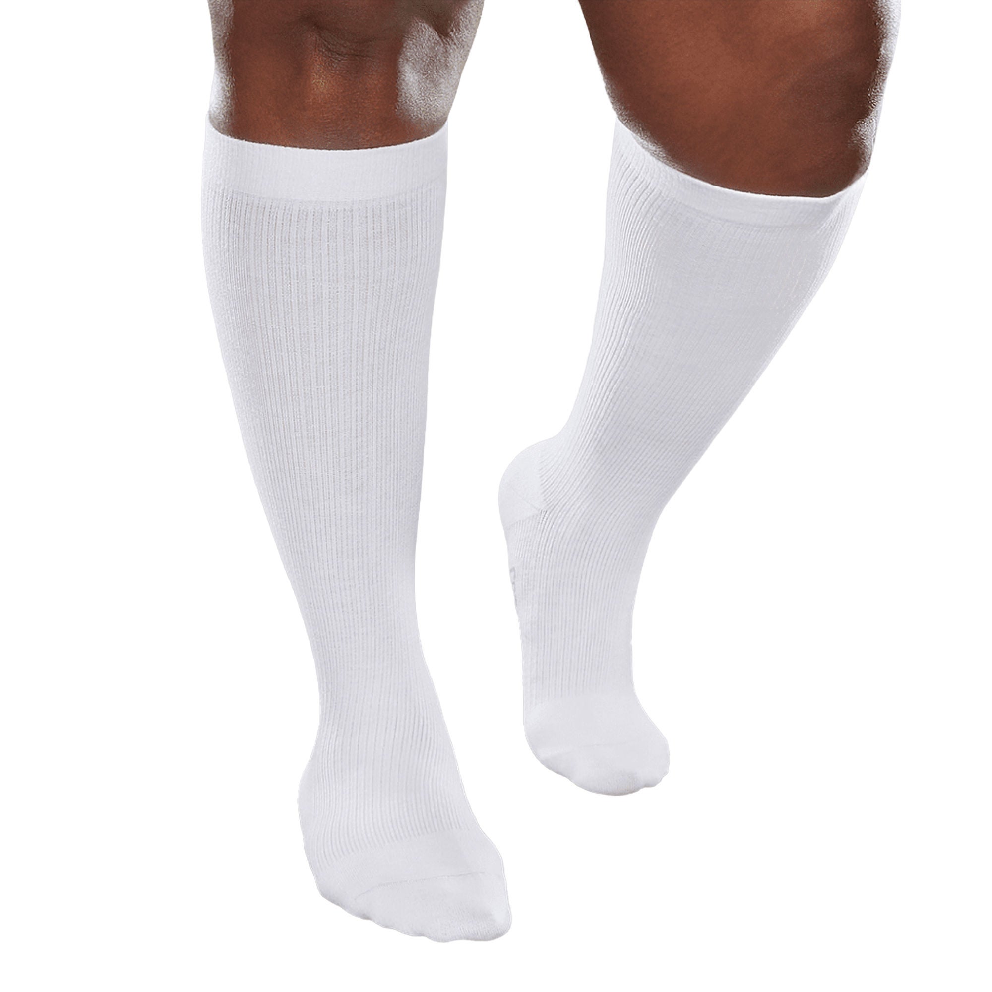 Knit-Rite - 18132 Compression Sock Core-Spun by Therafirm® Knee High Large White Closed Toe