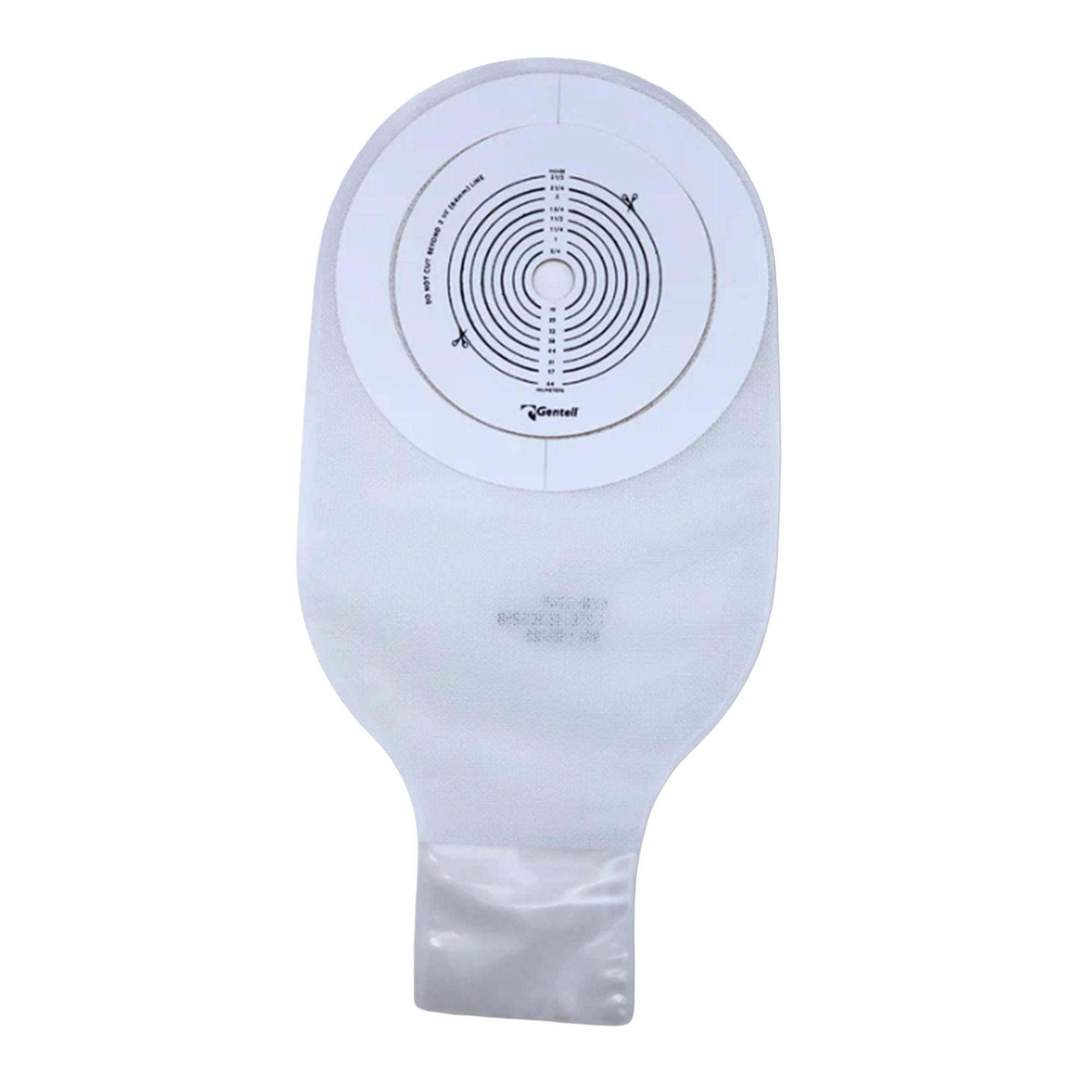 Gentell - GEN-3245-00C Ostomy Pouch Gentell® Adhesive One-Piece System Trim to Fit Clear 13 to 64 mm Drainable