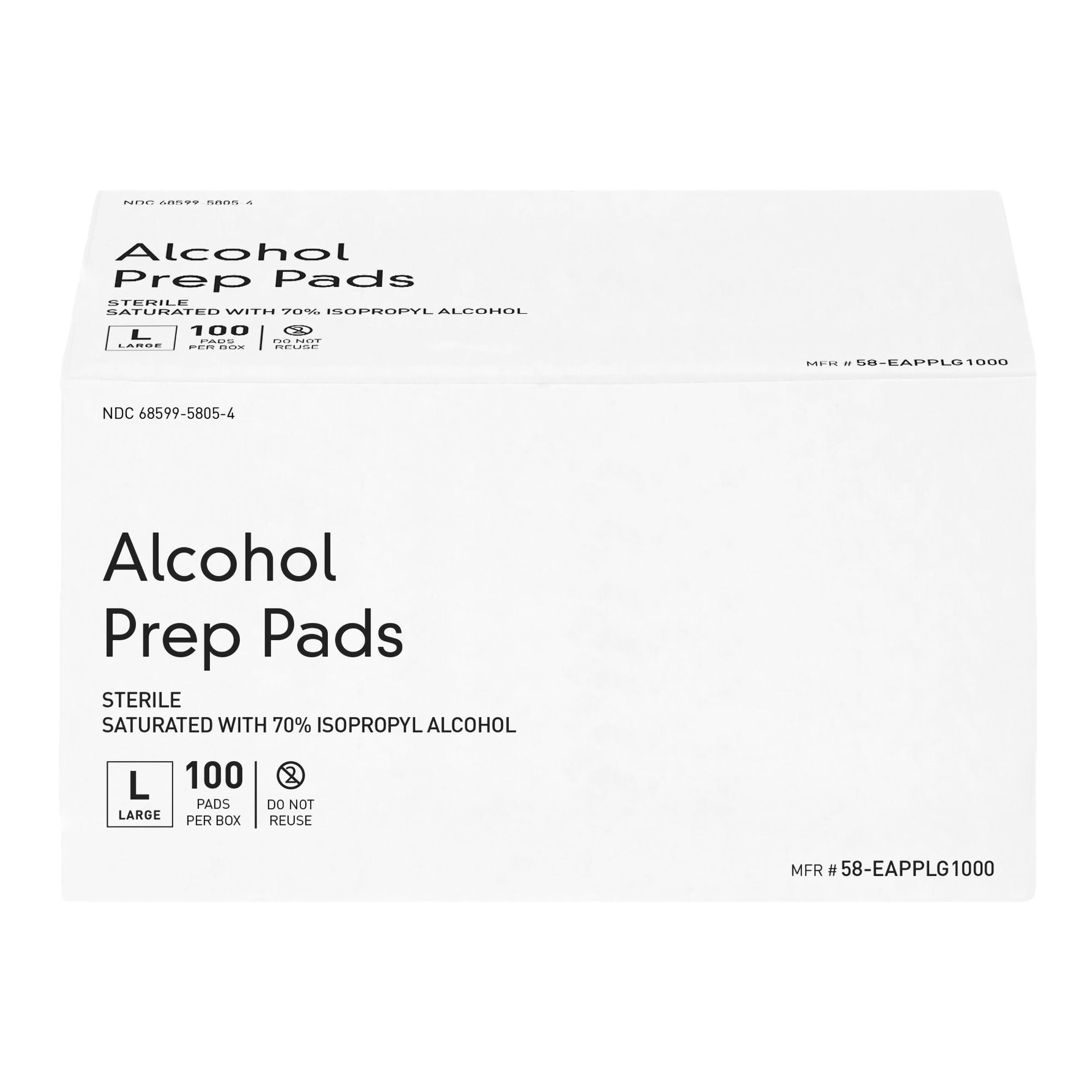 McKesson Brand - 58-EAPPLG1000 Alcohol Prep Pad 70% Strength Isopropyl Alcohol Individual Packet Large Sterile