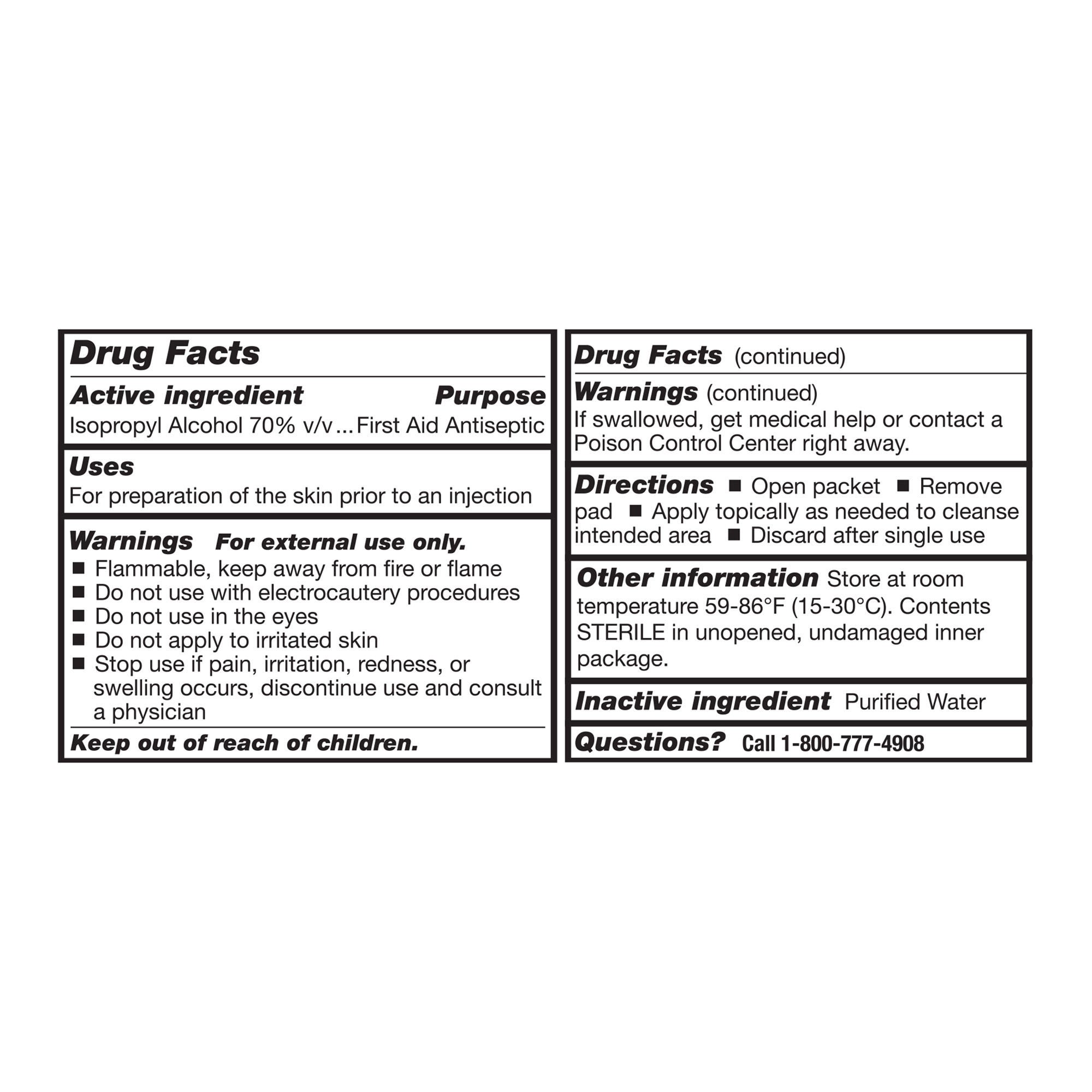 McKesson Brand - 58-EAPPLG4000 Alcohol Prep Pad 70% Strength Isopropyl Alcohol Individual Packet Large Sterile