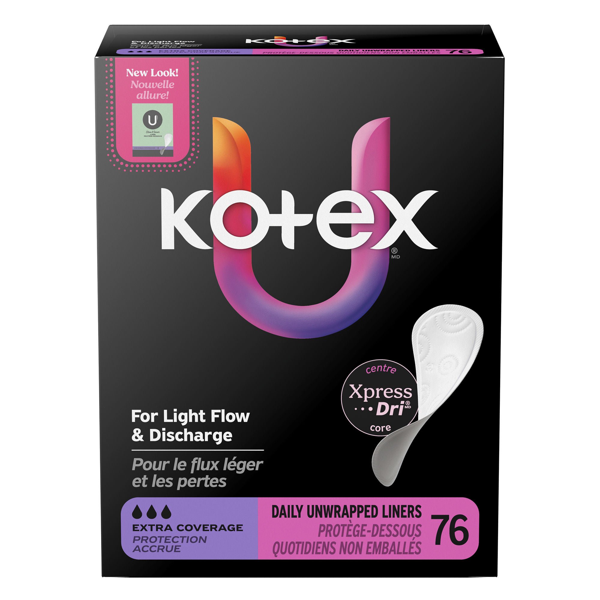 Kimberly Clark - 58319 Panty Liner U by Kotex® Extra Coverage Light Absorbency