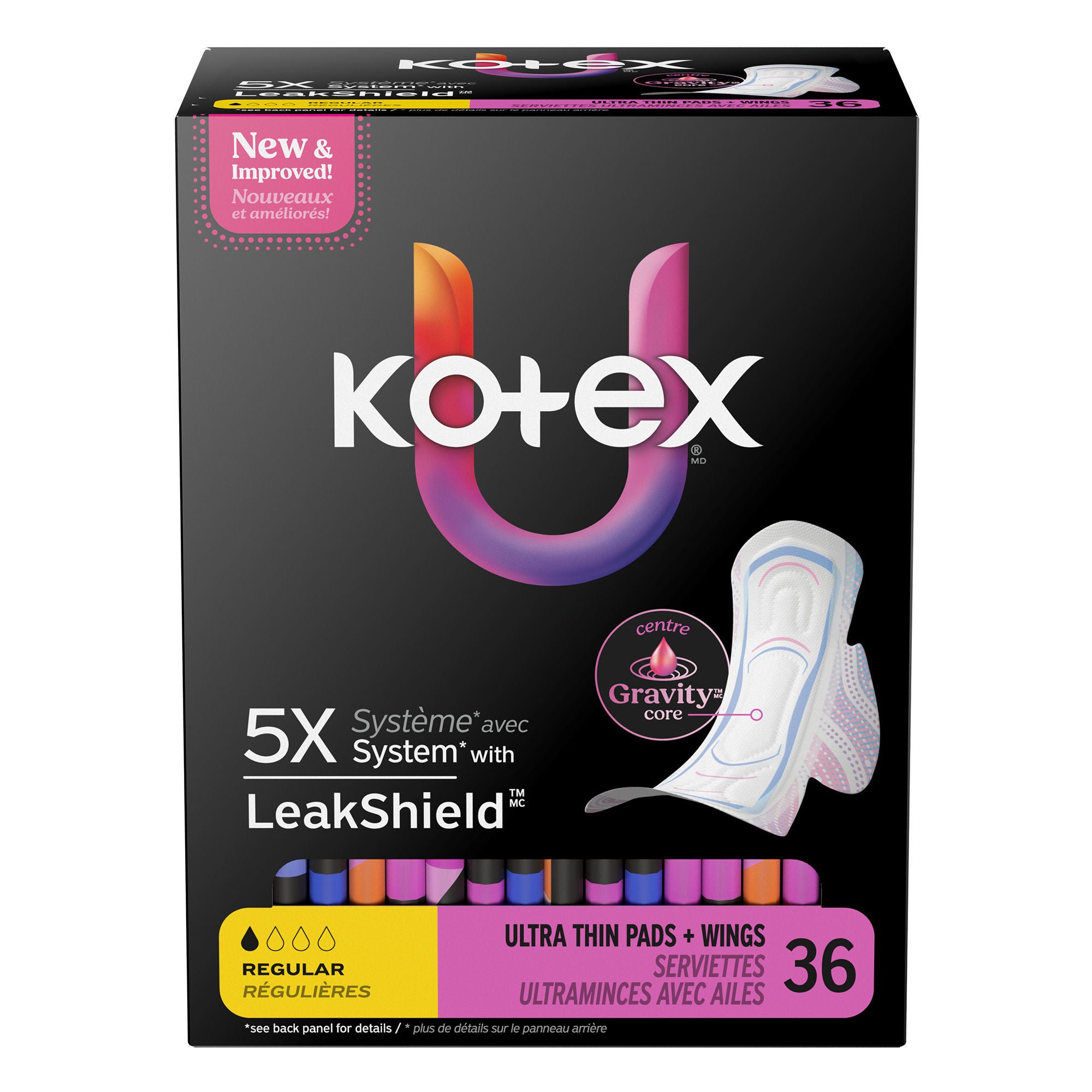 Kimberly Clark - 58252 Feminine Pad U by Kotex® Ultra Thin with Wings Regular Absorbency