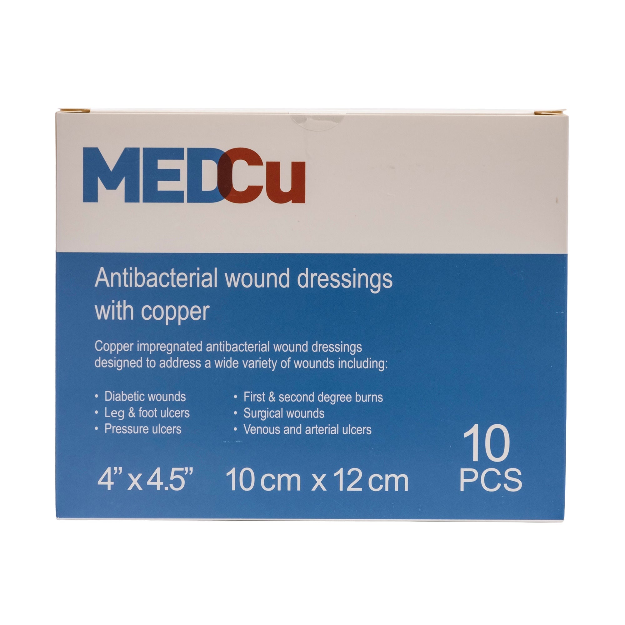 MedCu Technologies Ltd - 2C-1012-01 Copper Impregnated Dressing MEDCu Rectangle 4 X 4-1/2 Inch Sterile