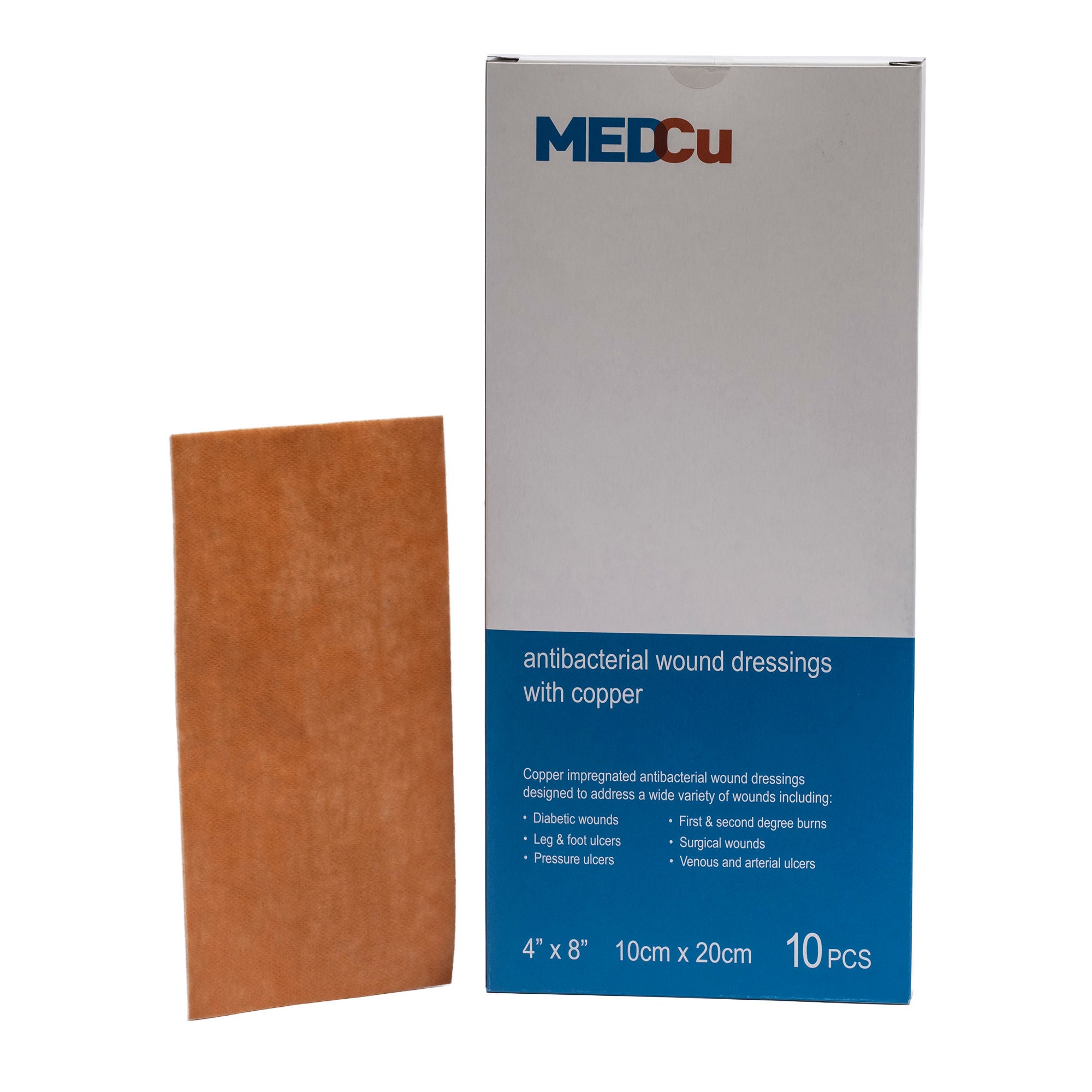 MedCu Technologies Ltd - 2C-1020-01 Copper Impregnated Dressing MEDCu Rectangle 4 X 8 Inch Sterile