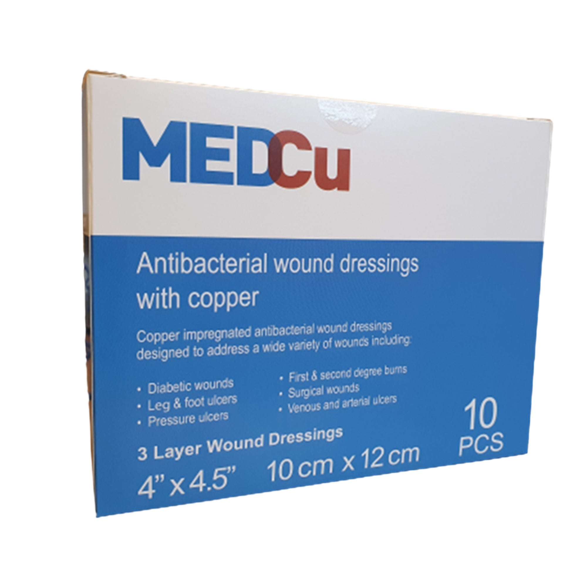 MedCu Technologies Ltd - 3C-1012-01 Copper Impregnated Dressing MEDCu Rectangle 4 X 4-1/2 Inch Sterile