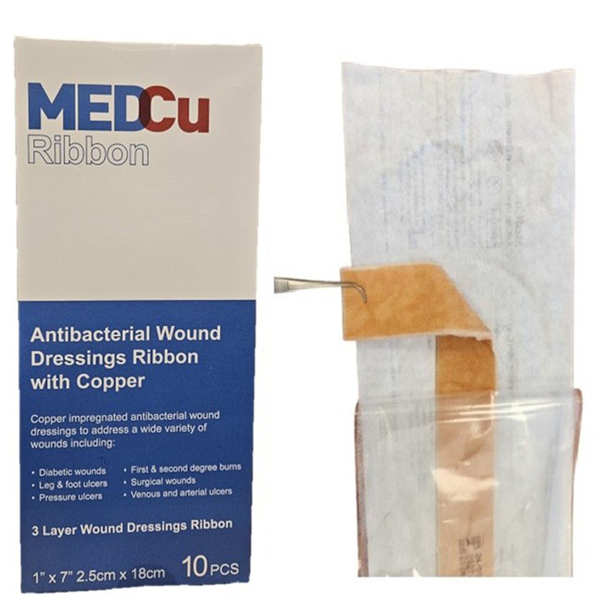 MedCu Technologies Ltd - 3C-0218-01 Copper Impregnated Dressing MEDCu Rope 1 X 7 Inch Sterile