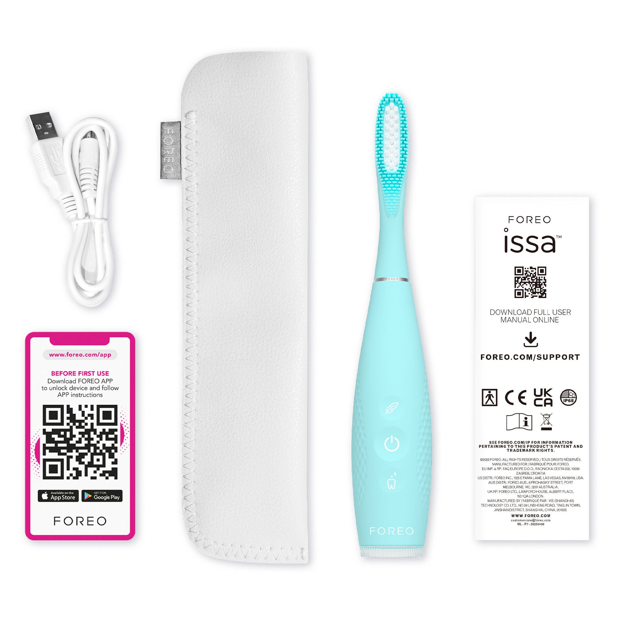Foreo Inc - F3010 Sonic Toothbrush issa™ 4 Artic Blue Adult Silicone