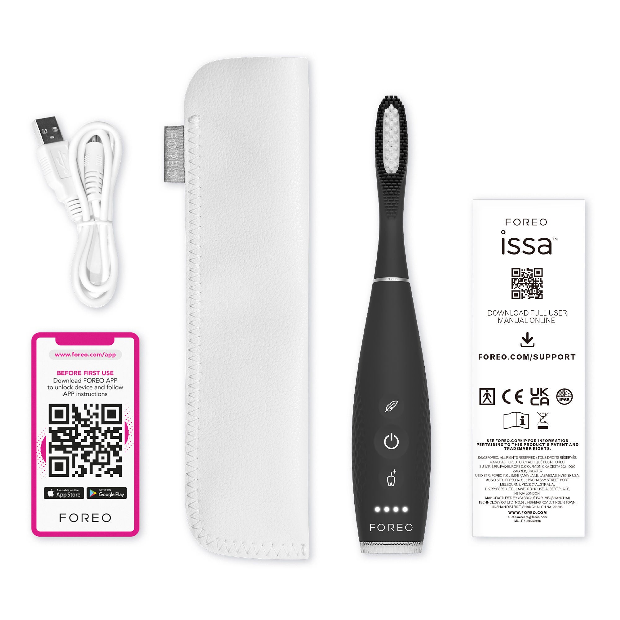 Foreo Inc - F2976 Sonic Toothbrush issa™ 4 Plus Black Adult Polymer