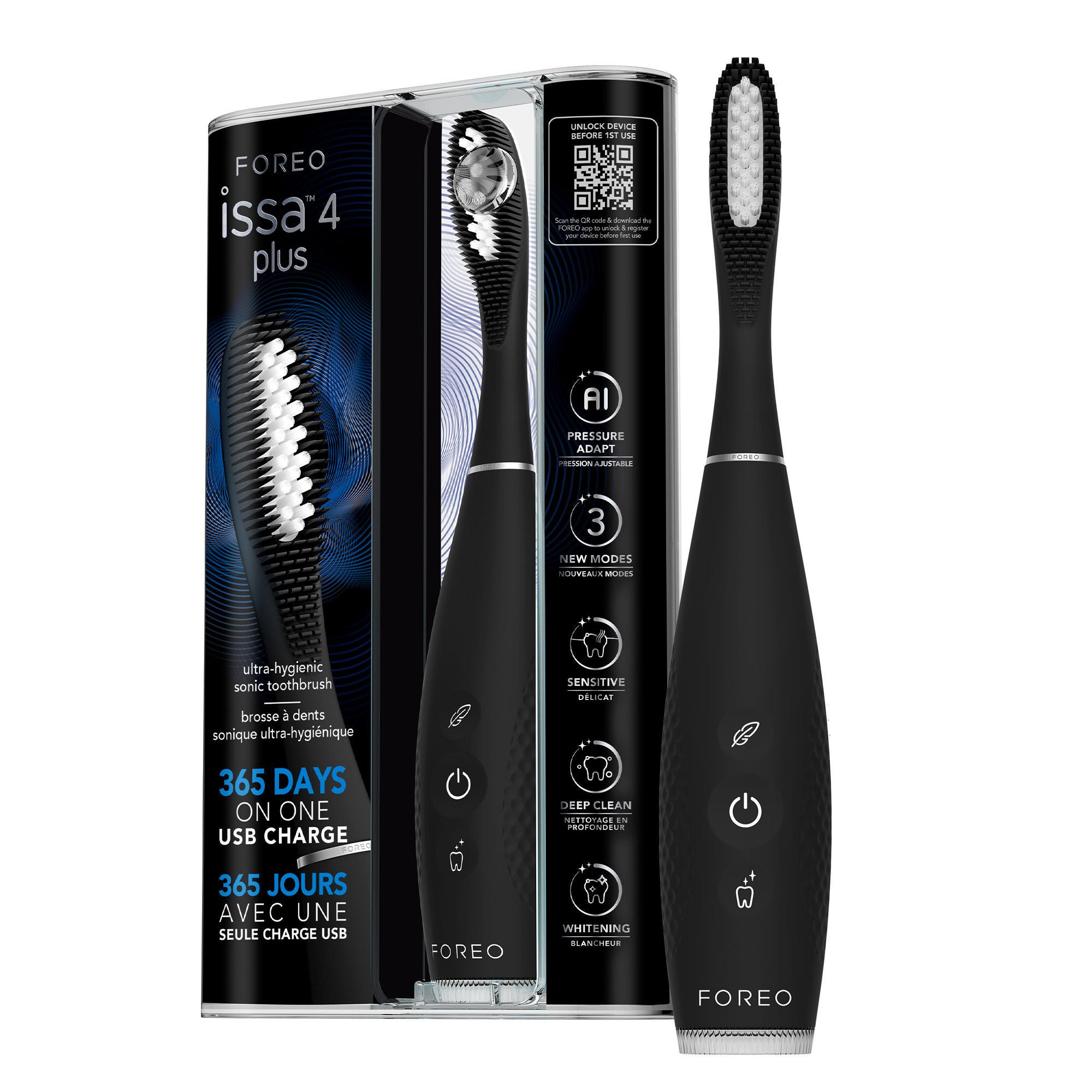 Foreo Inc - F2976 Sonic Toothbrush issa™ 4 Plus Black Adult Polymer