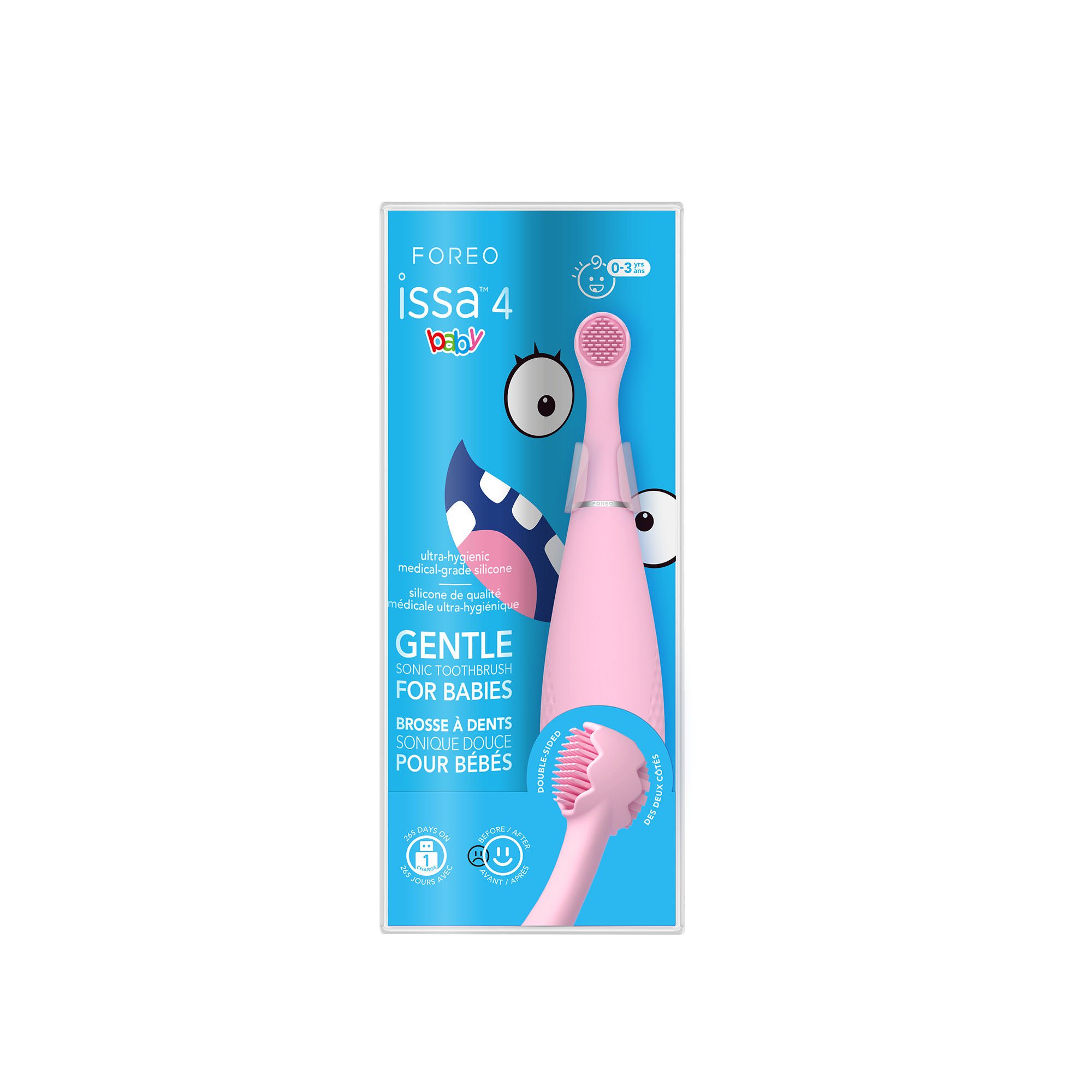 Foreo Inc - F3058 Sonic Toothbrush issa™ 4 baby Pearl Pink Bunny Ages Birth to 3 Years Silicone