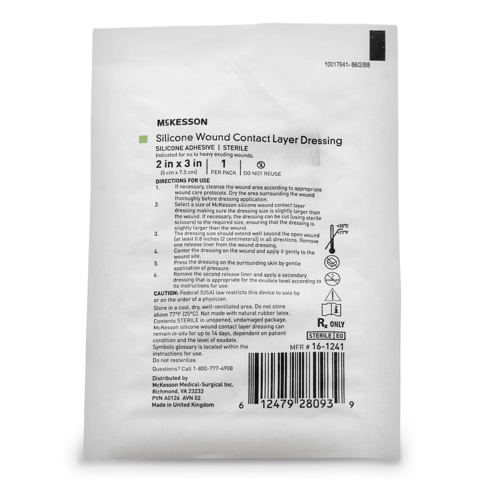 McKesson Brand - 16-1241 Wound Contact Layer Dressing McKesson 2 X 3 Inch Sterile