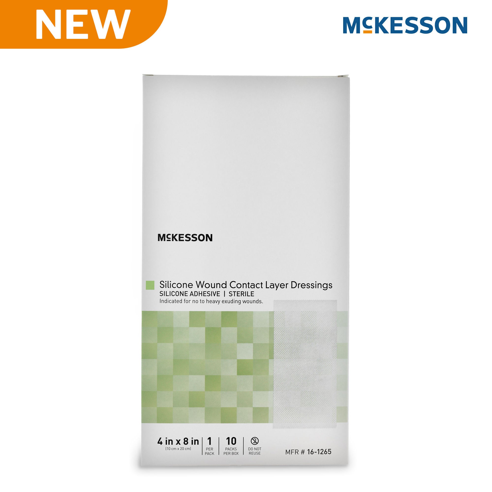 McKesson Brand - 16-1265 Wound Contact Layer Dressing McKesson 4 X 8 Inch Sterile