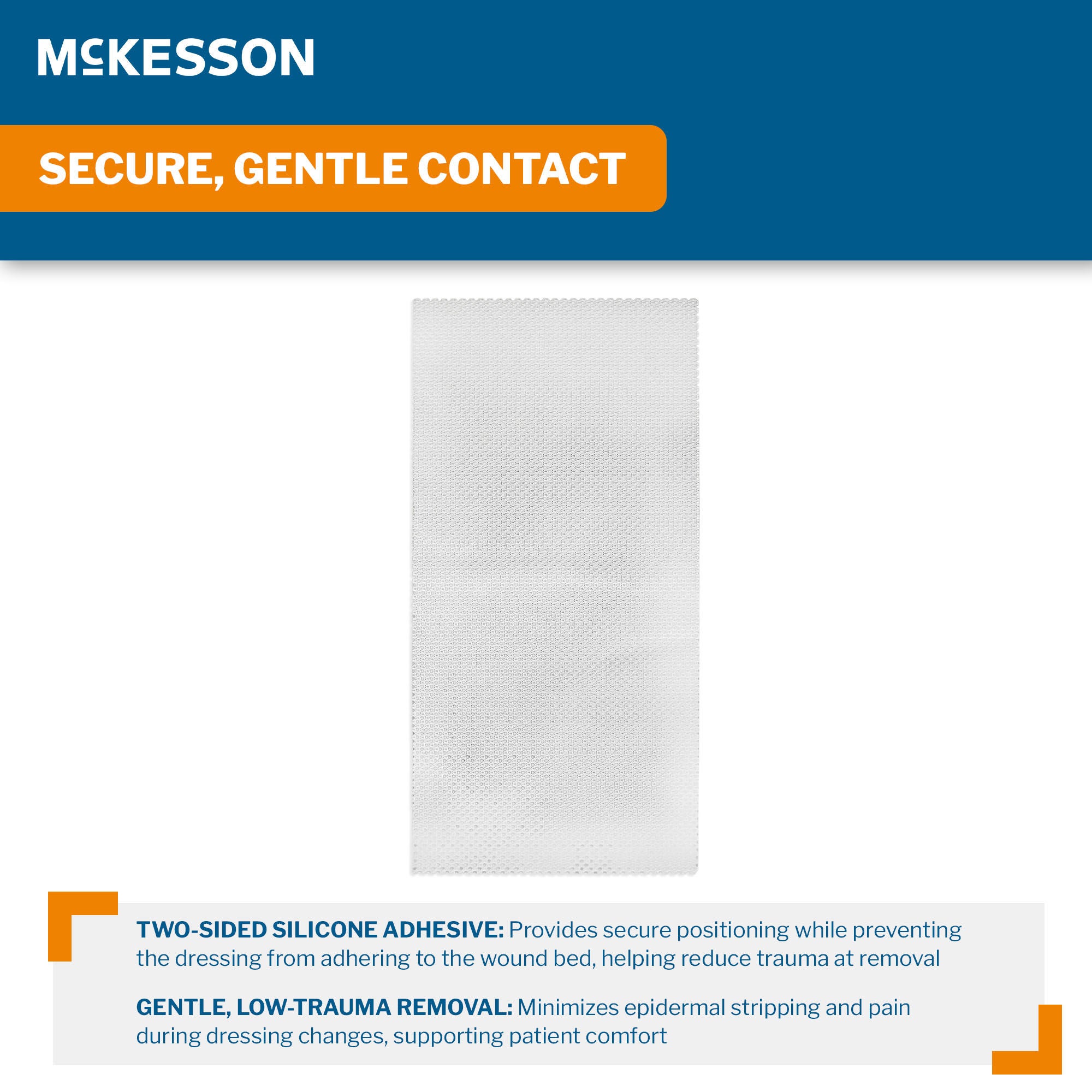 McKesson Brand - 16-1265 Wound Contact Layer Dressing McKesson 4 X 8 Inch Sterile