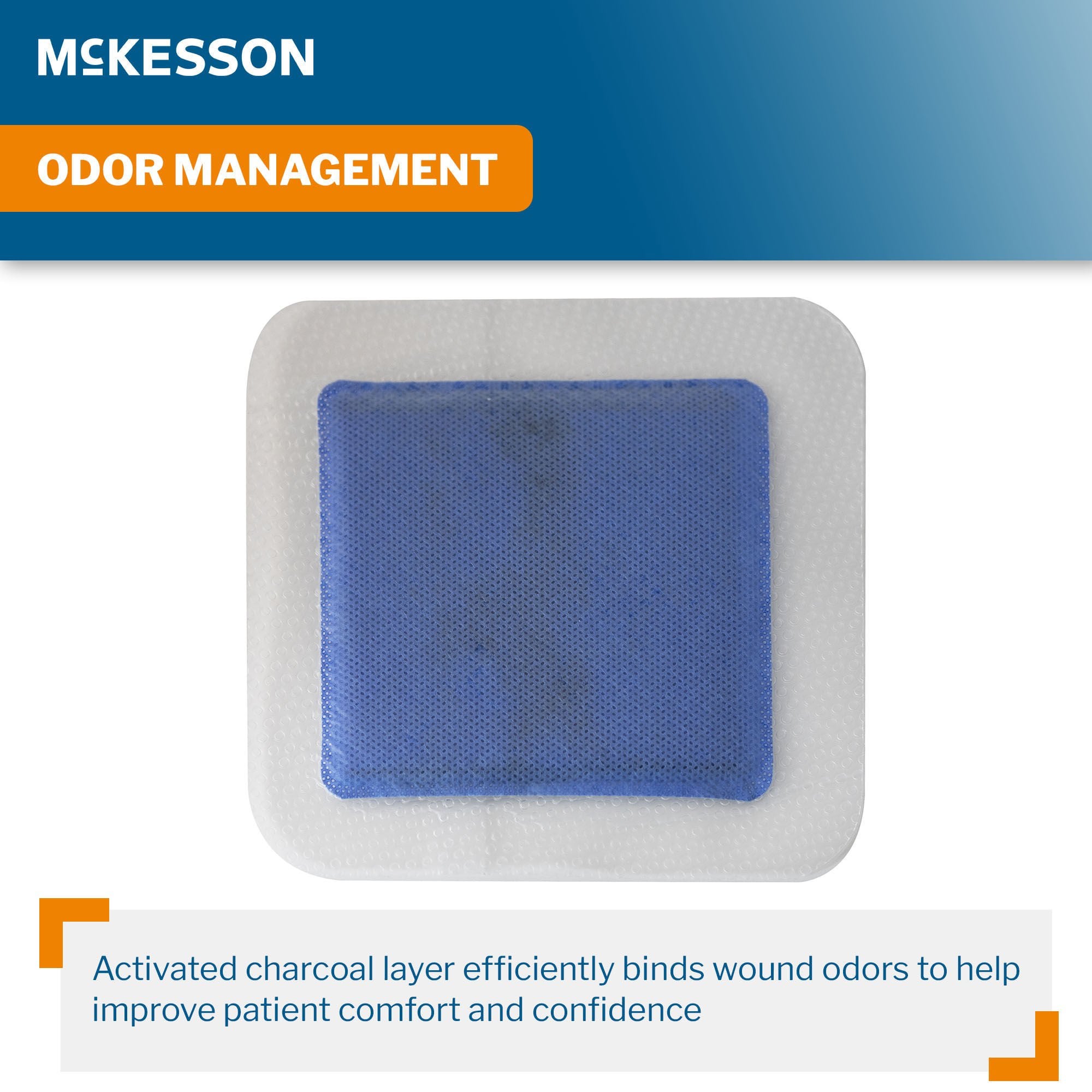 McKesson Brand - 16-52661 Super Absorbent Charcoal Dressing McKesson Square 6 X 6 Inch With Border Sterile