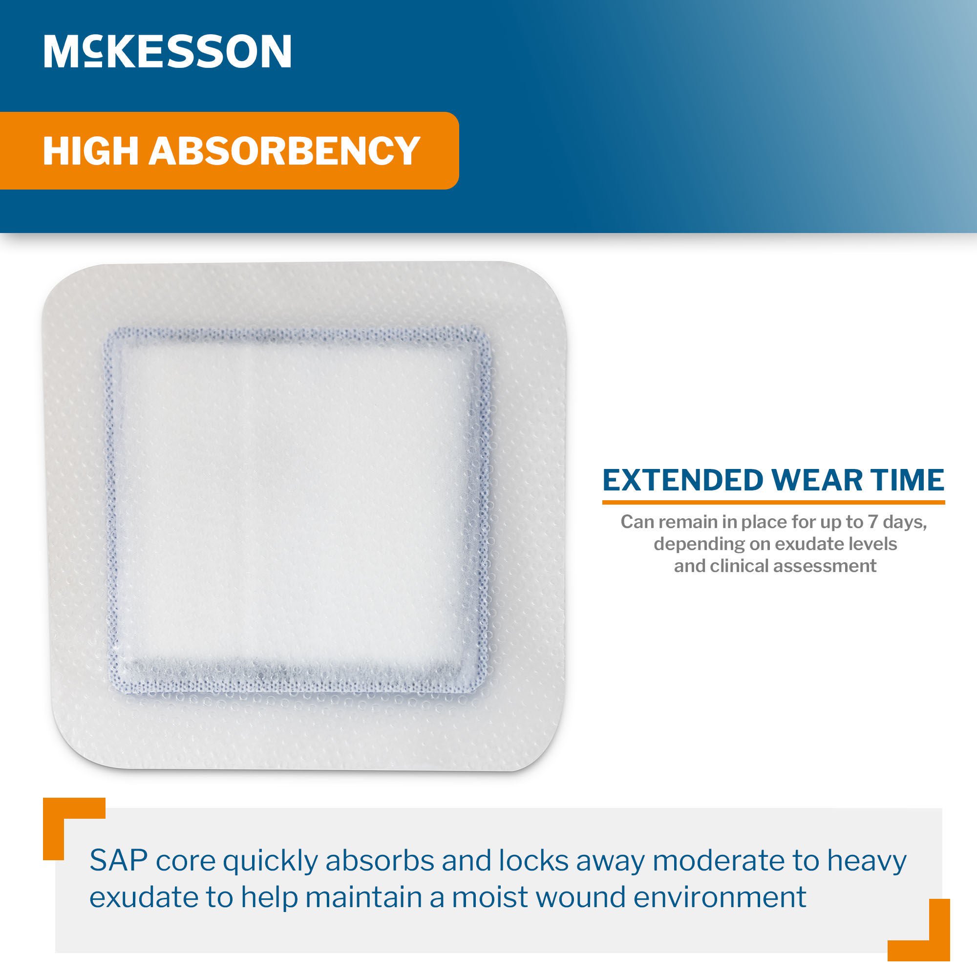 McKesson Brand - 16-52661 Super Absorbent Charcoal Dressing McKesson Square 6 X 6 Inch With Border Sterile