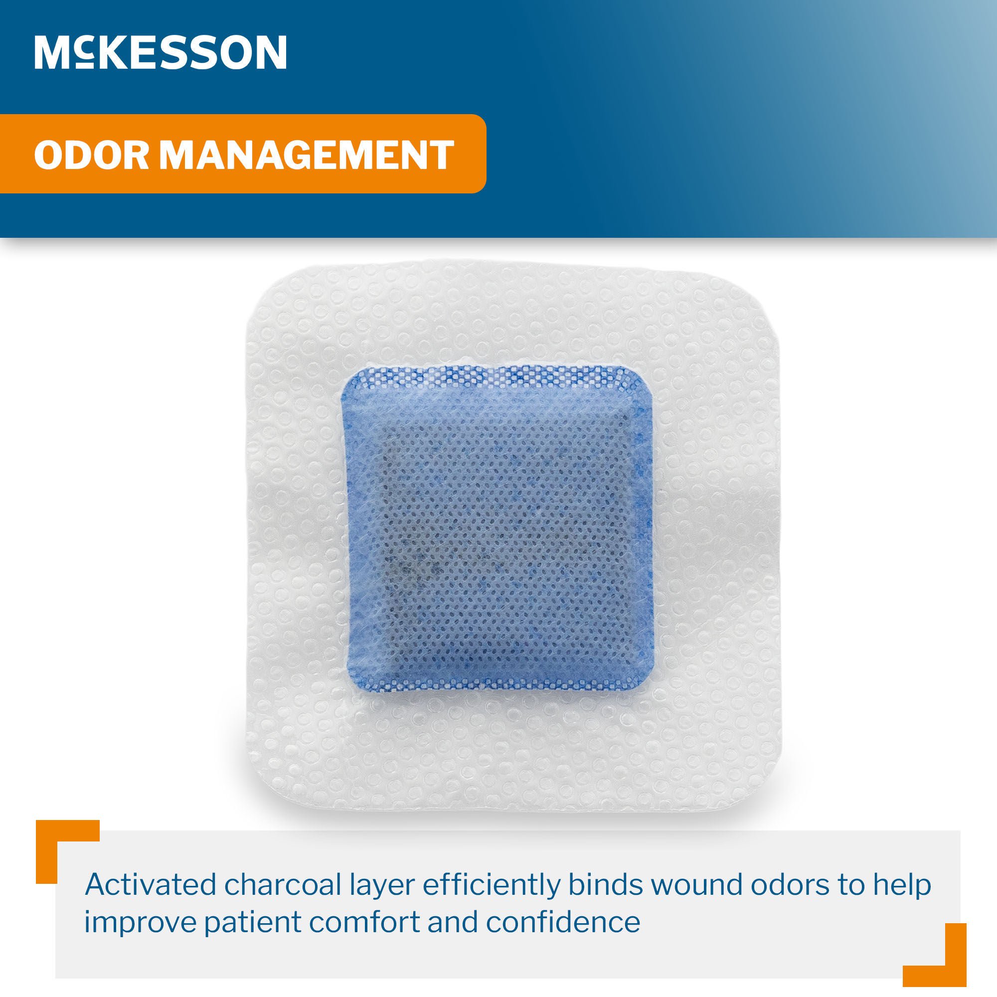 McKesson Brand - 16-52441 Super Absorbent Charcoal Dressing McKesson Square 4 X 4 Inch With Border Sterile