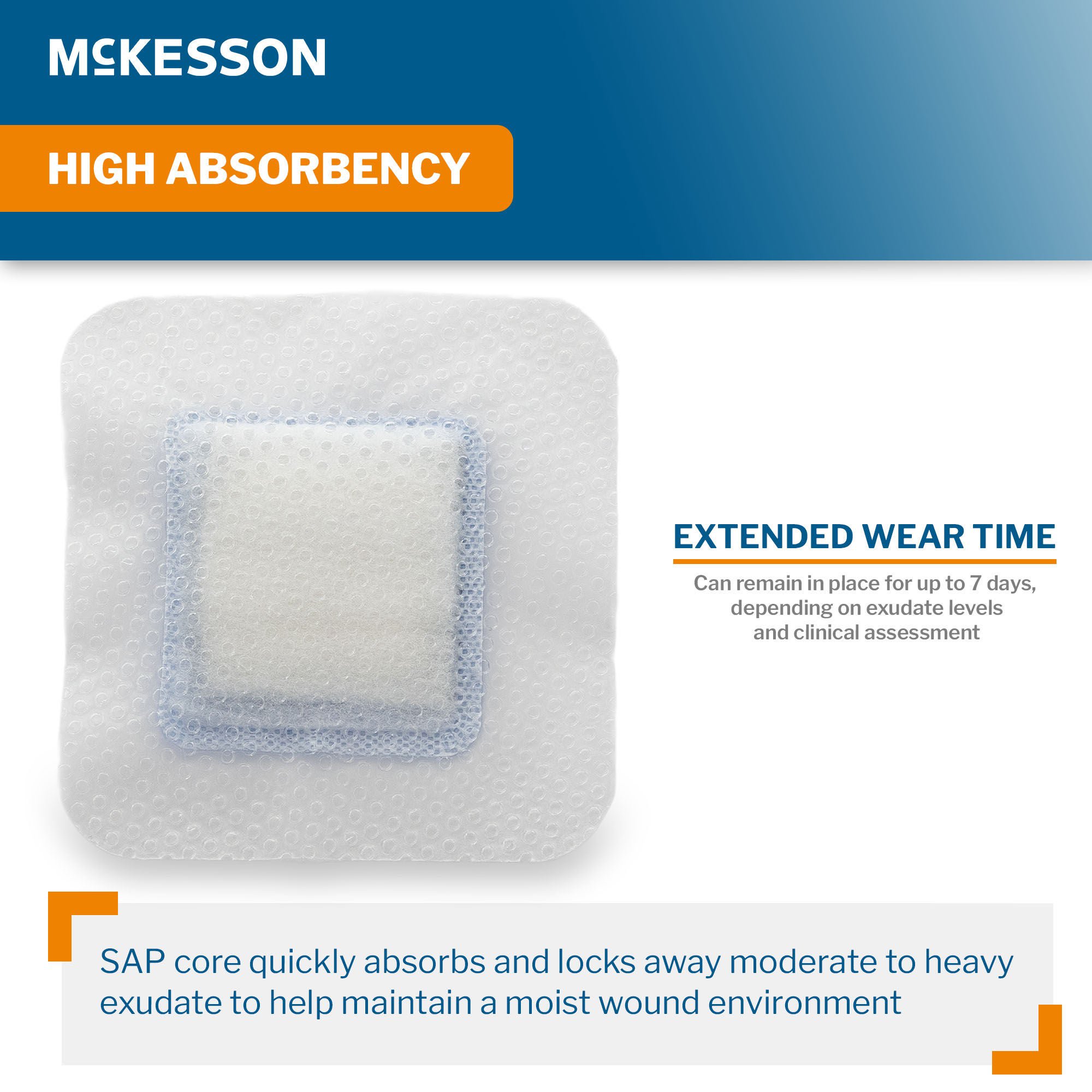 McKesson Brand - 16-52441 Super Absorbent Charcoal Dressing McKesson Square 4 X 4 Inch With Border Sterile
