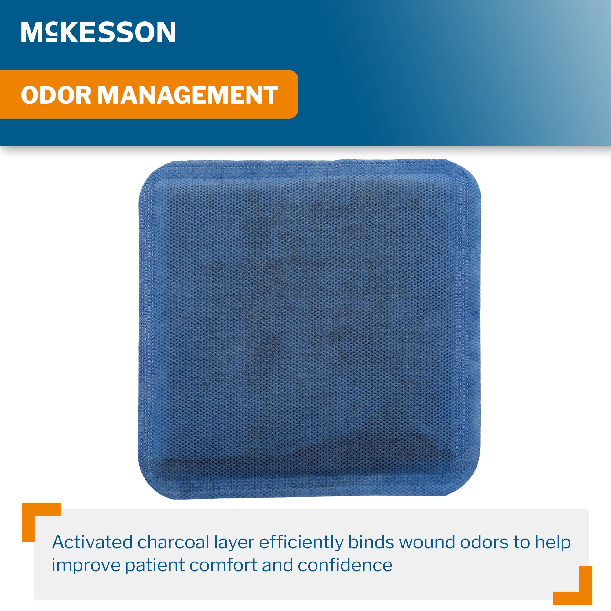 McKesson Brand - 16-52662 Super Absorbent Charcoal Dressing McKesson Square 6 X 6 Inch Without Border Sterile
