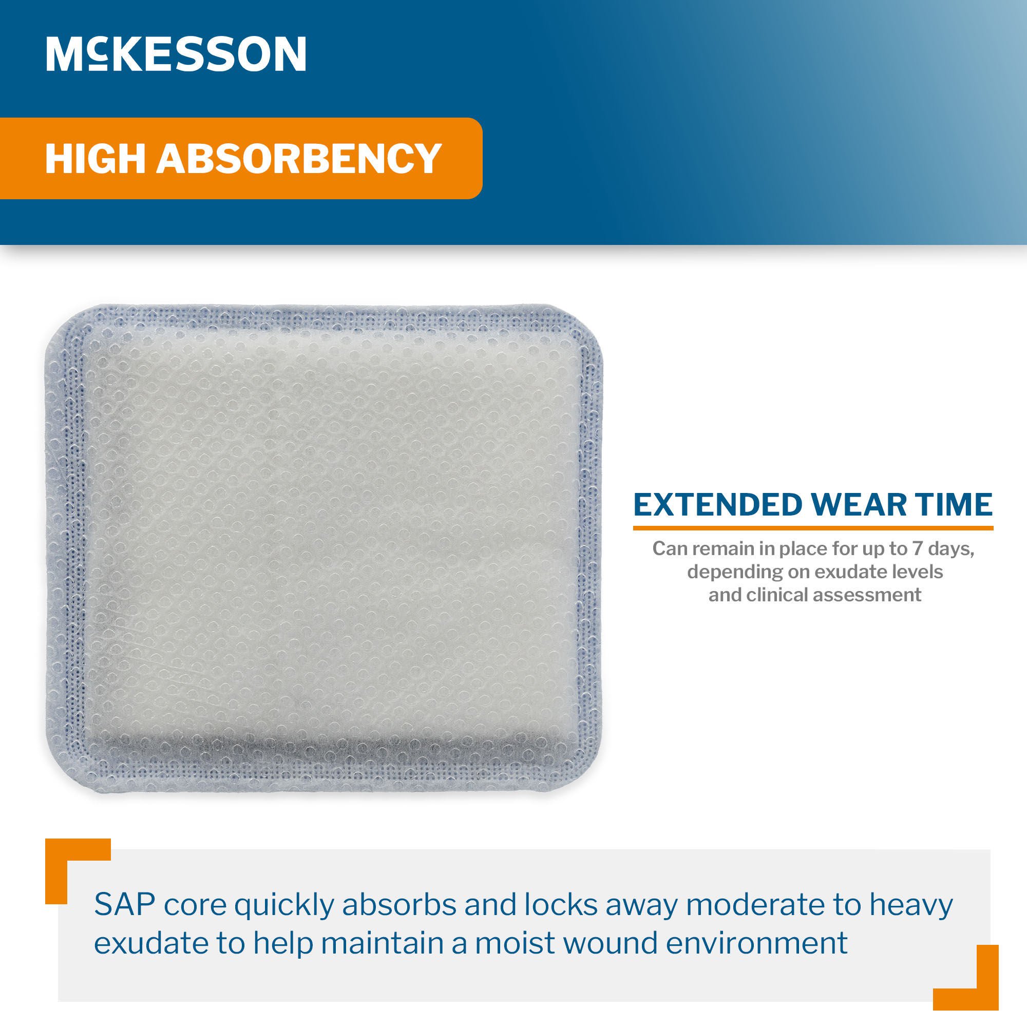 McKesson Brand - 16-52662 Super Absorbent Charcoal Dressing McKesson Square 6 X 6 Inch Without Border Sterile