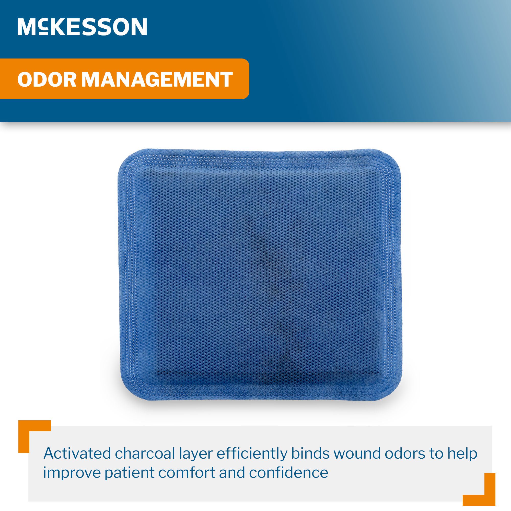 McKesson Brand - 16-52551 Super Absorbent Charcoal Dressing McKesson Square 5 X 5 Inch Without Border Sterile