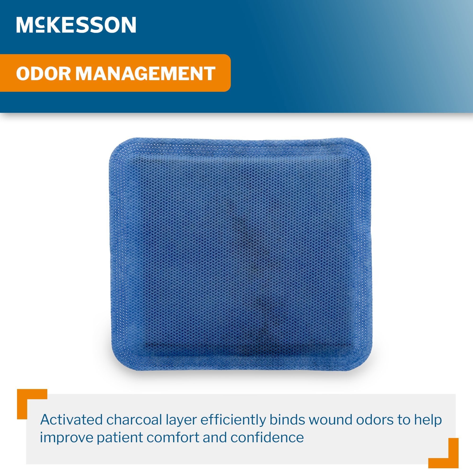 McKesson Brand - 16-52551 Super Absorbent Charcoal Dressing McKesson Square 5 X 5 Inch Without Border Sterile