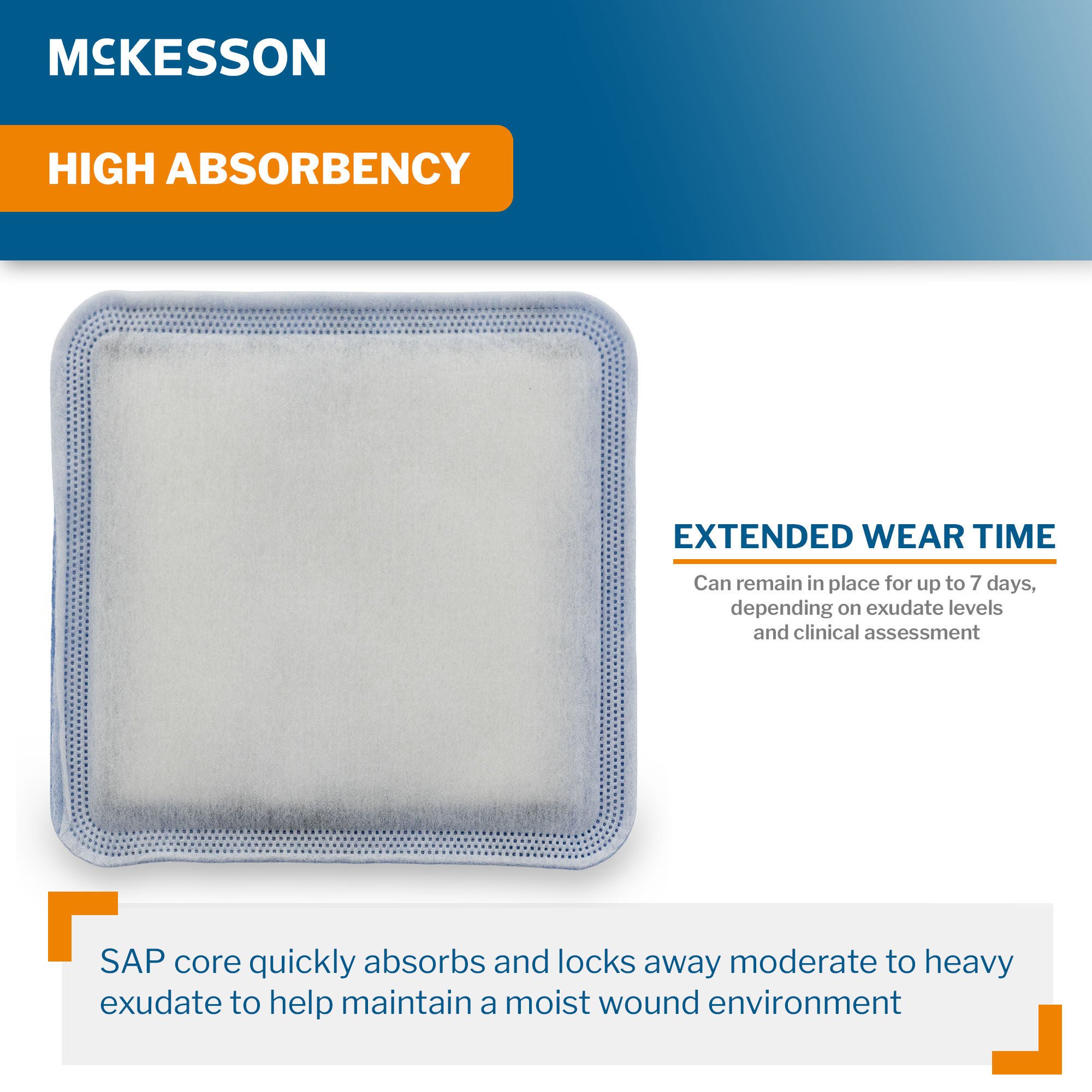 McKesson Brand - 16-52551 Super Absorbent Charcoal Dressing McKesson Square 5 X 5 Inch Without Border Sterile