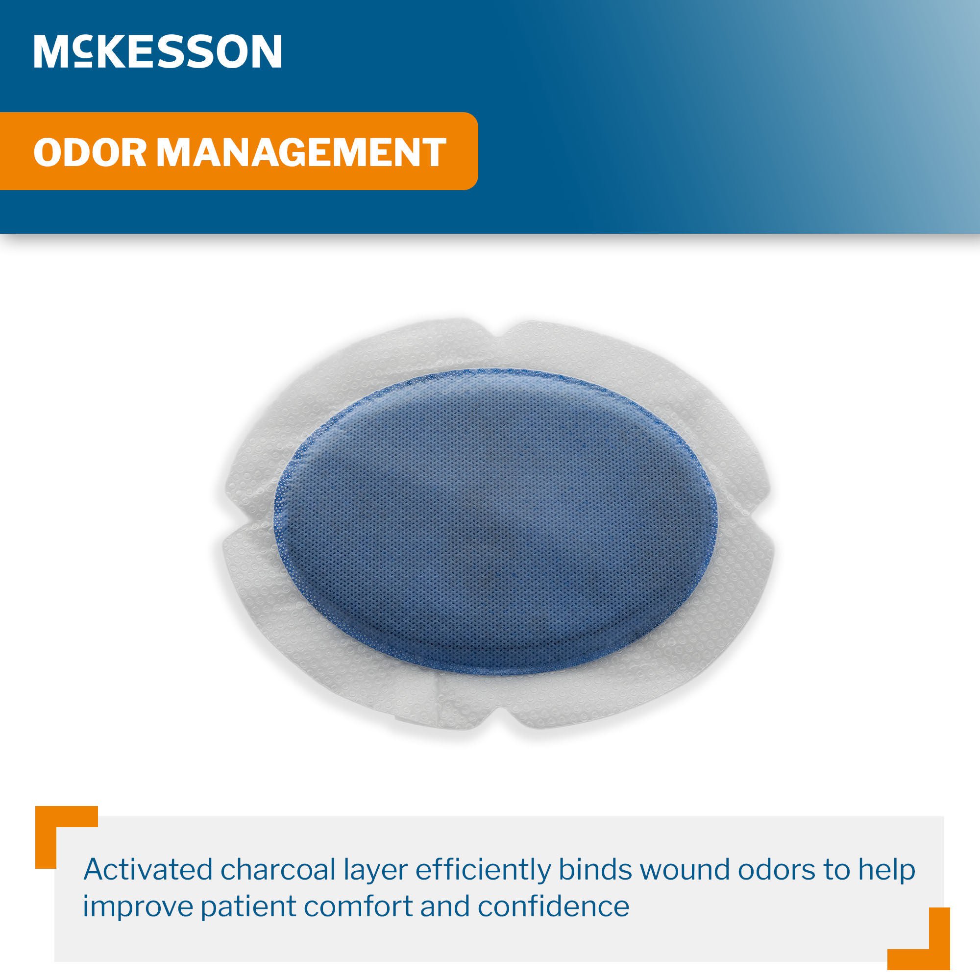 McKesson Brand - 16-52681 Super Absorbent Charcoal Dressing McKesson Oval 6-5/8 X 8-3/16 Inch With Border Sterile