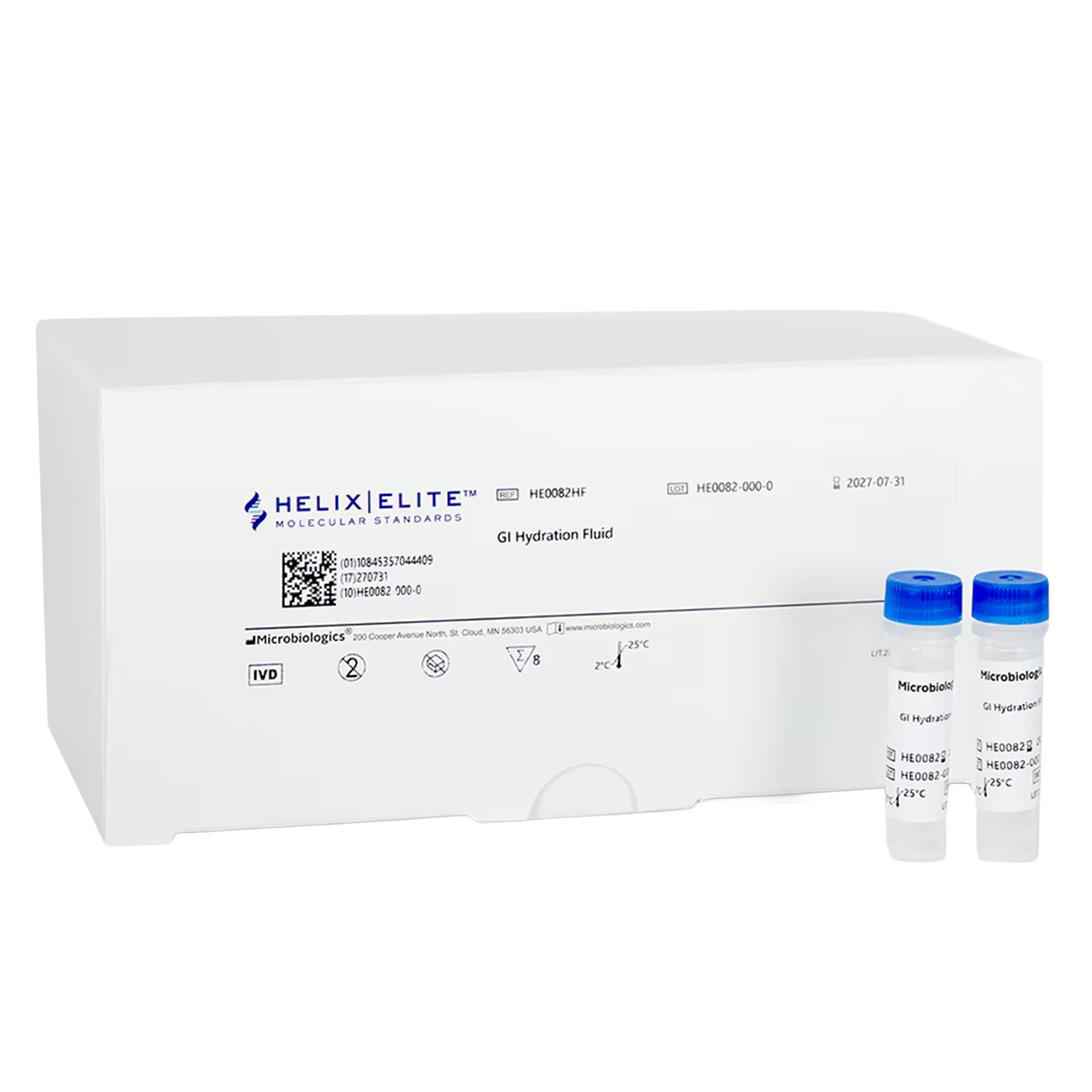 Microbiologics Inc - HE0082HF Helix Elite™ GI Hydration Fluid 8 X 1 mL Vials For Microbiologics 8267 Gastrointestinal Verification Panel