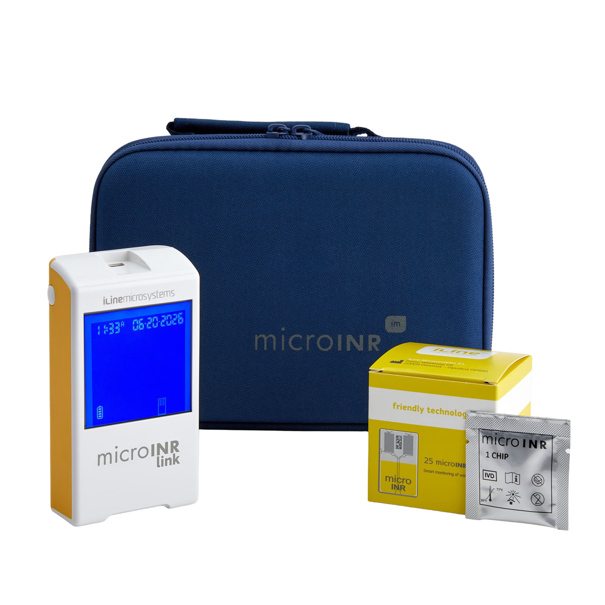 iLine Microsystems Inc - KTL0001AD Meter Kit with Wireless Bluetooth Low Energy 5.0 Technology microINR 3 µL Less Than 1 Minute