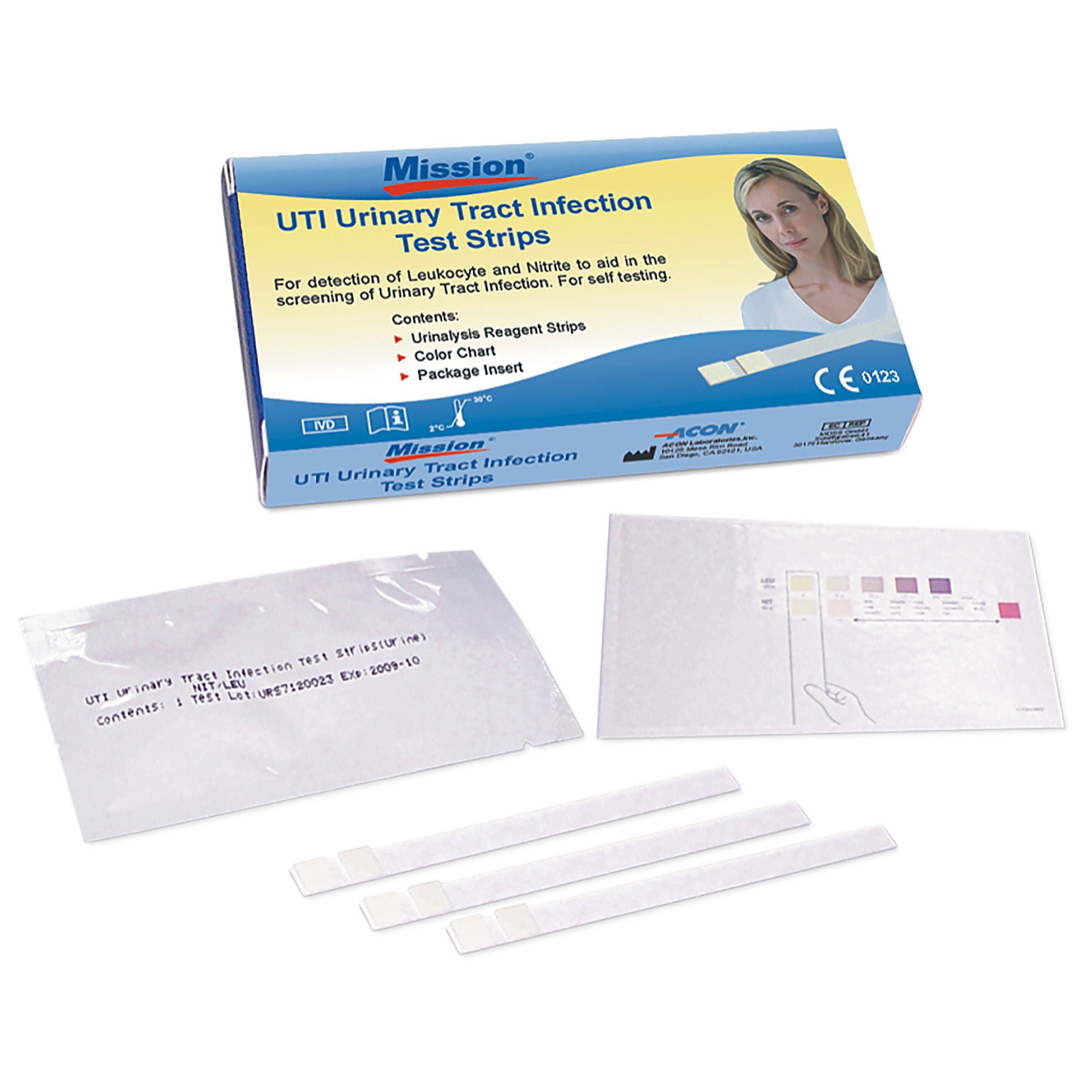 Acon Laboratories - U031-021 Urinalysis Test Kit Mission® Urinary Tract Infection (UTI) 72 Tests CLIA Waived