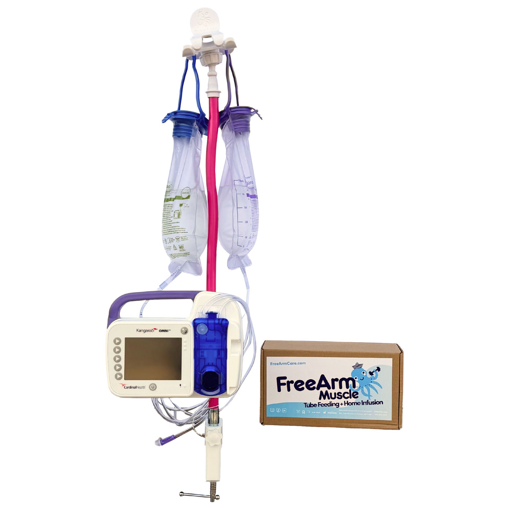 Staley House LLC - FRA001001P Feeding Tube / Infusion Bag Holder FreeArm® Muscle Pink For Feeding Bags