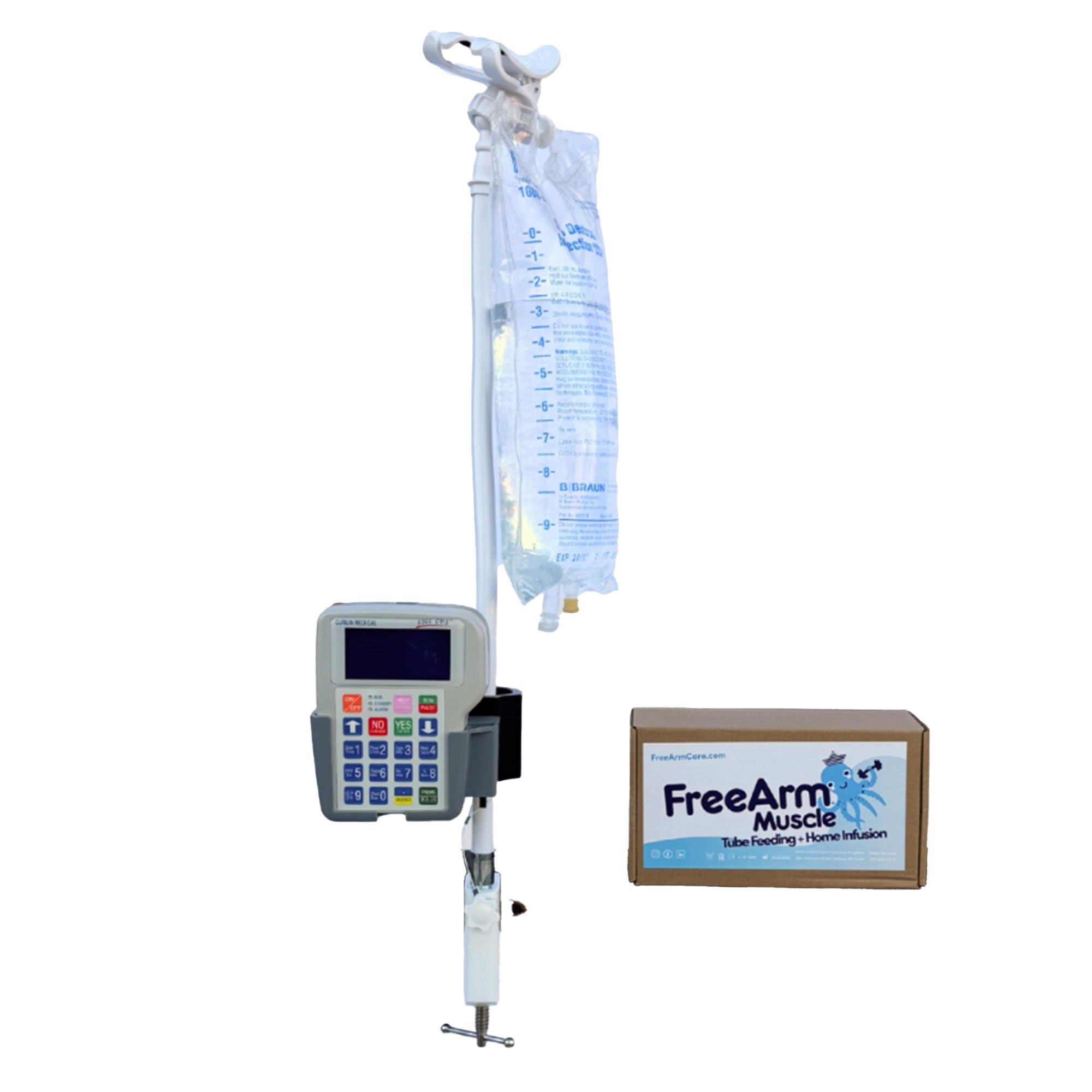 Staley House LLC - FRA001001W Feeding Tube / Infusion Bag Holder FreeArm® Muscle White For Feeding Bags