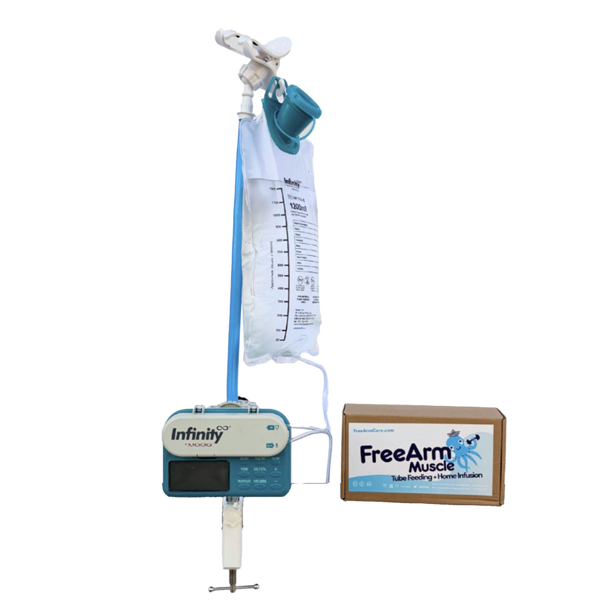 Staley House LLC - FRA001001B Feeding Tube / Infusion Bag Holder FreeArm® Muscle Blue For Feeding Bags