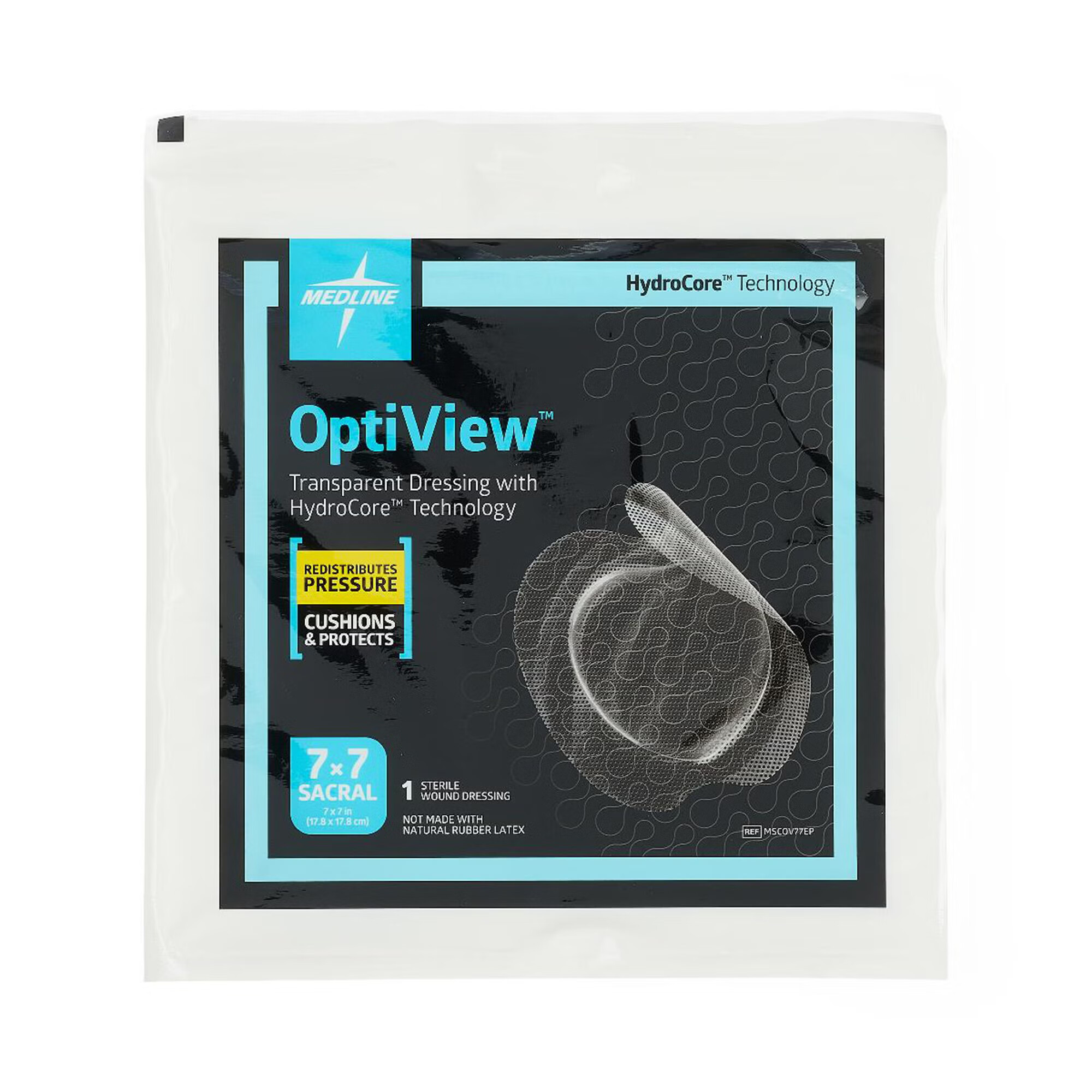 Medline - MSCOV77EP Transparent Dressing OptiView 7 X 7 Inch 2 Tab Delivery Sacral Sterile