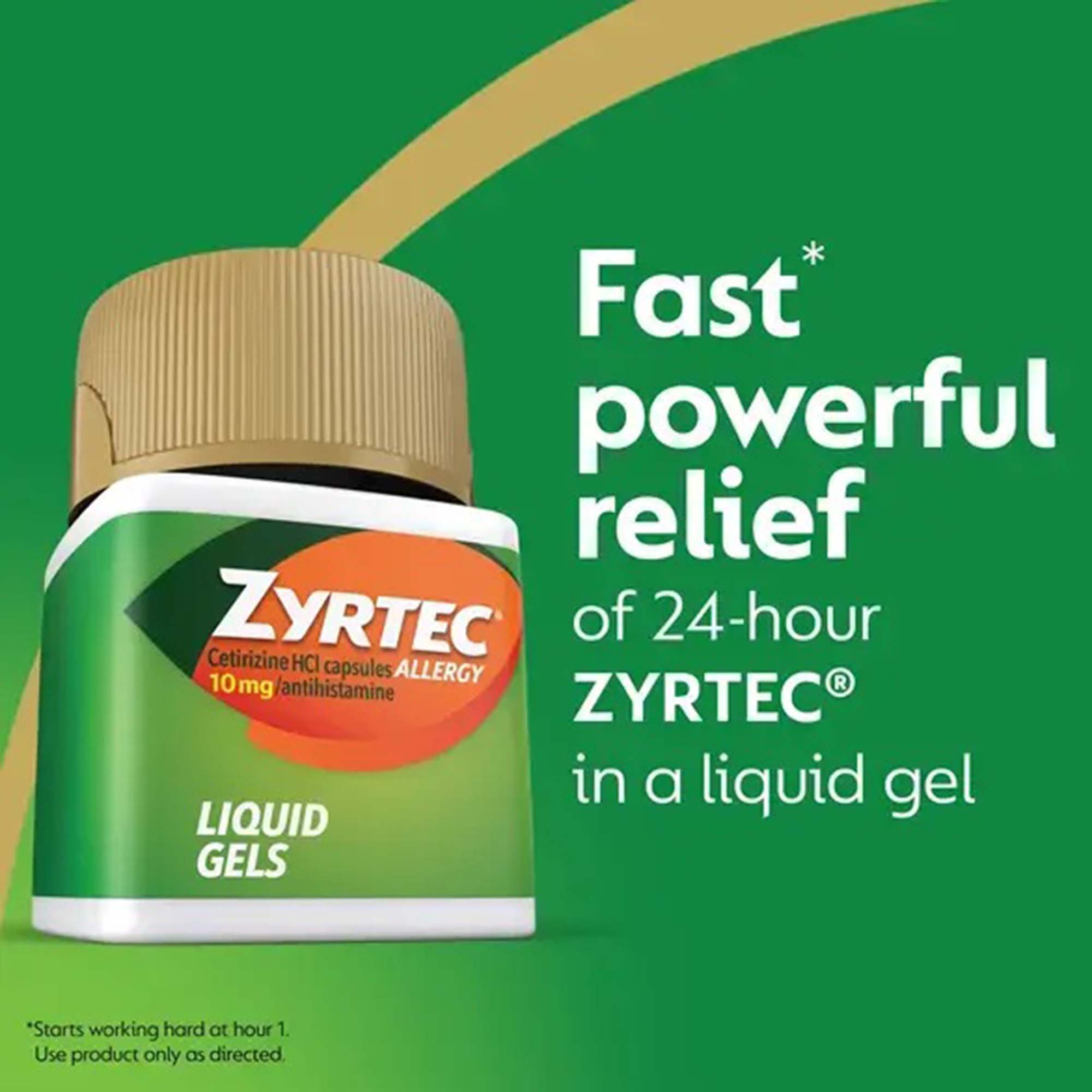 J & J Sales - 50580078641 Allergy Relief Zyrtec® 10 mg Strength Liqui-Gel 40 per Bottle