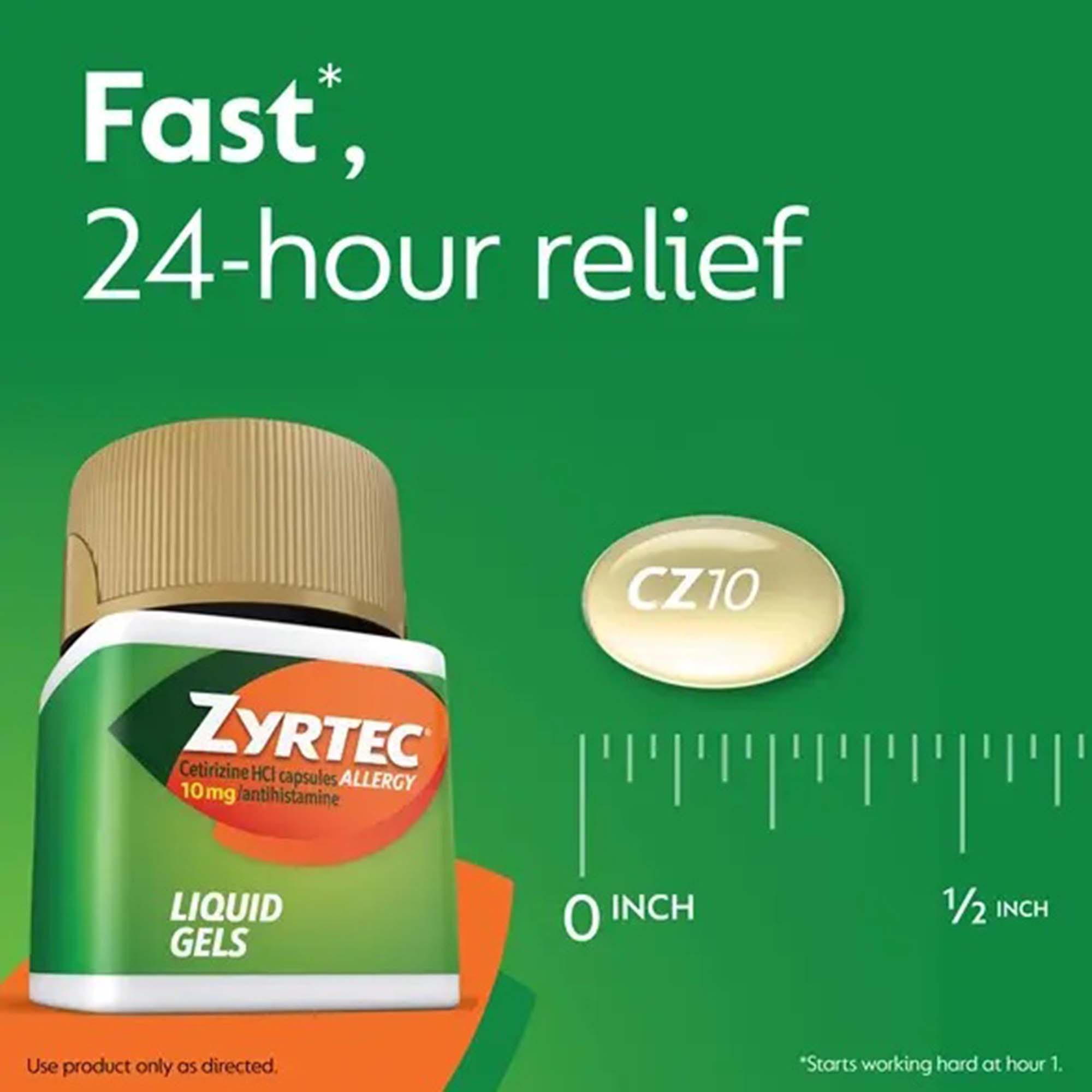 J & J Sales - 50580078641 Allergy Relief Zyrtec® 10 mg Strength Liqui-Gel 40 per Bottle