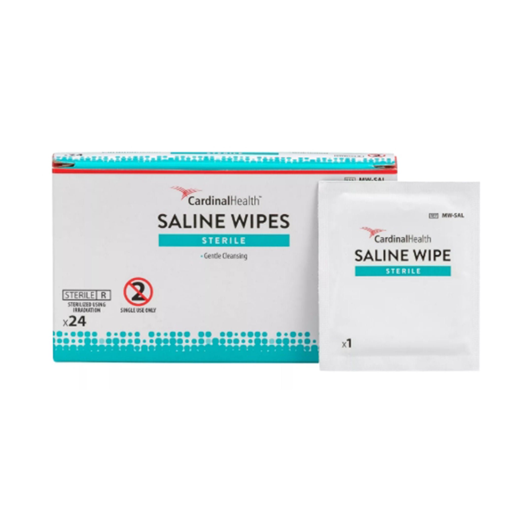 Cardinal - MW-SAL Saline Cleansing Towelette Cardinal Health™ Individual Packet Unscented 1 Count