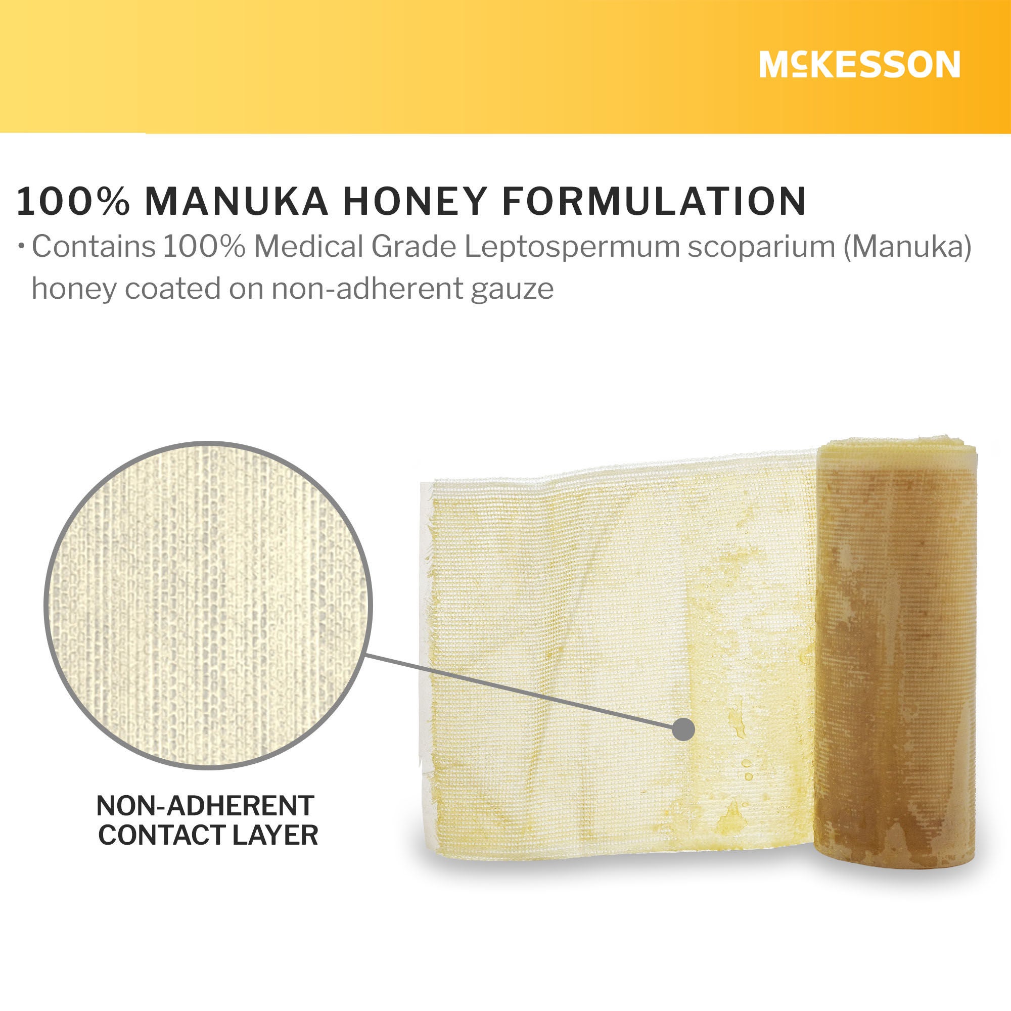 McKesson Brand - 199-140 Honey Wound Dressing McKesson Rectangle 4 X 48 Inch Sheet Sterile Without Adhesive