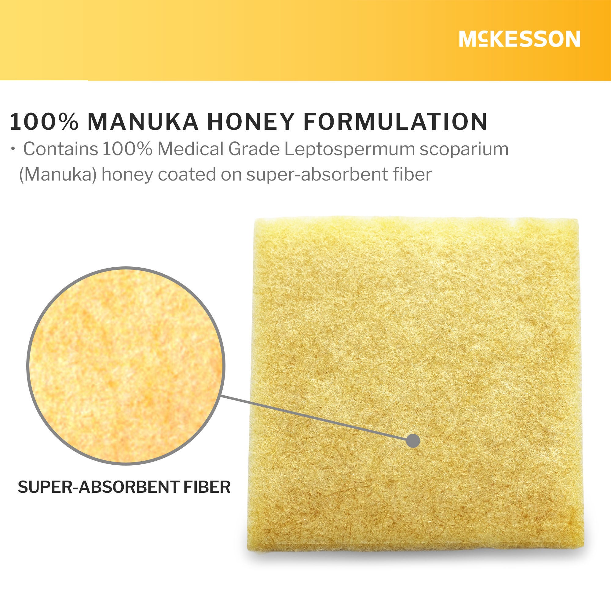 McKesson Brand - 199-141 Honey Wound Dressing McKesson Square 2 X 2 Inch Sheet Sterile Without Adhesive